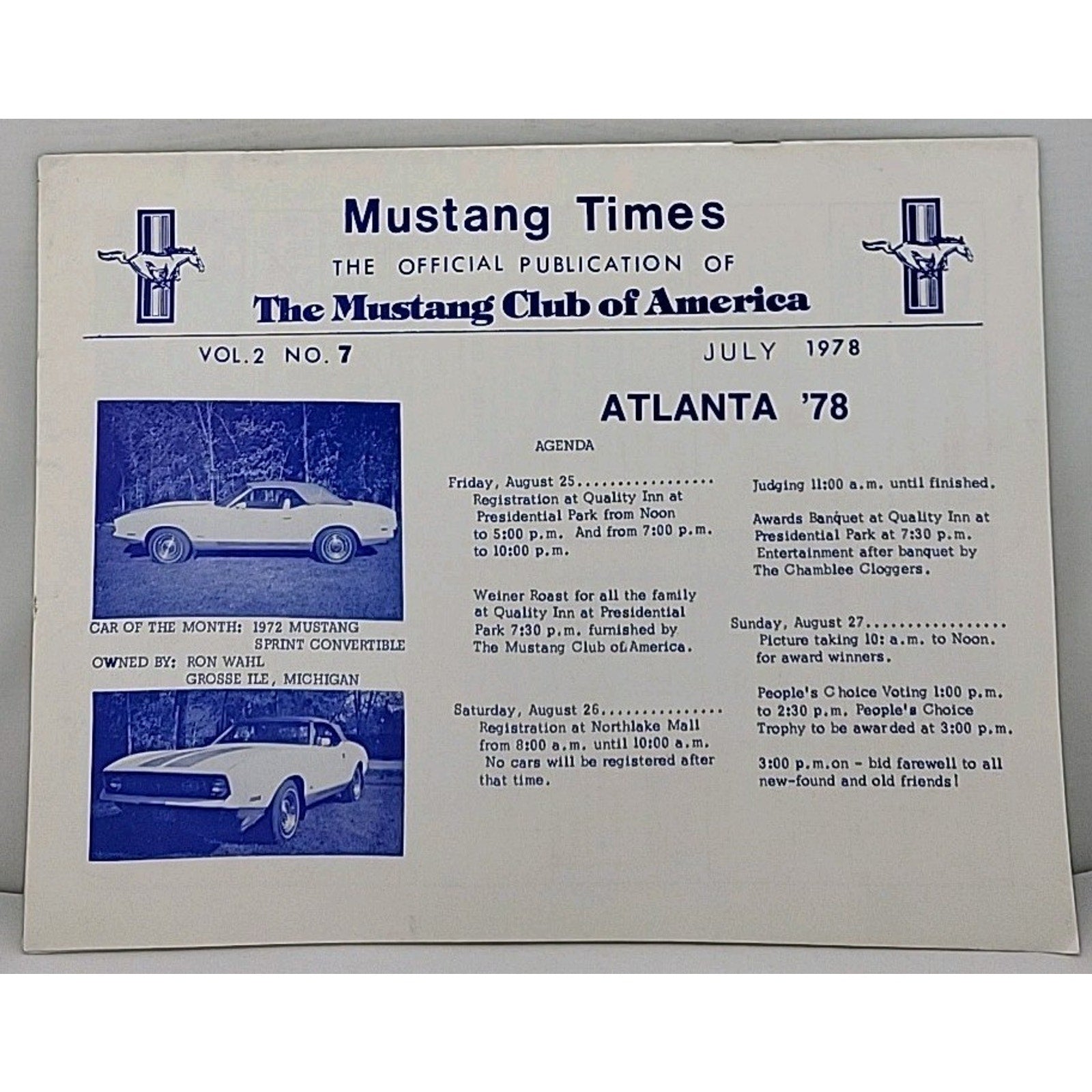 Mustang Times Magazine - Mustang Club Of America - July 1978 - Vol. 2 No. 7
