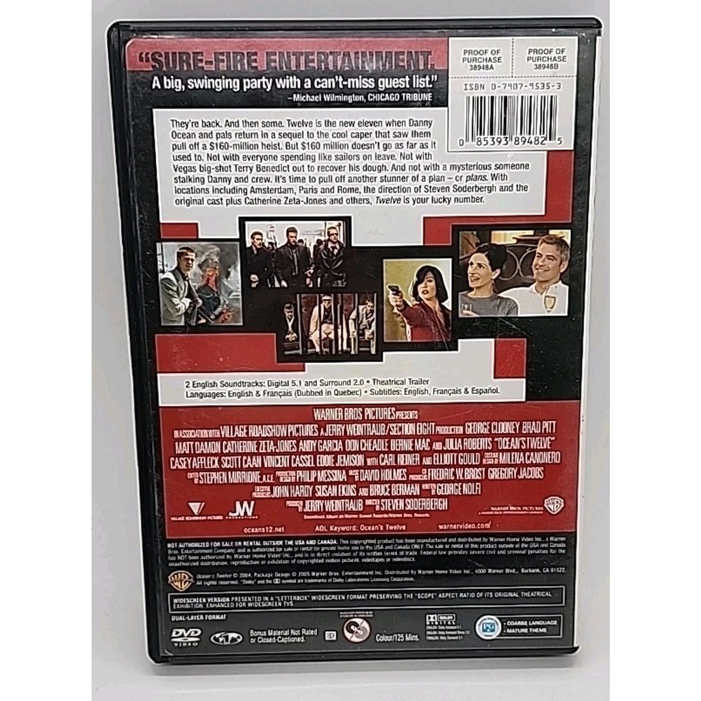 Ocean's Twelve (DVD, 2004)