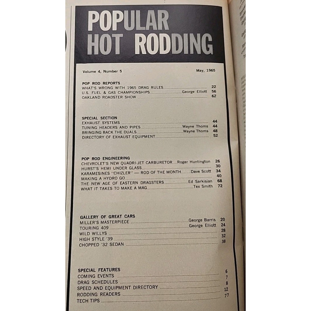 Popular Hot Rodding Magazine May 1965