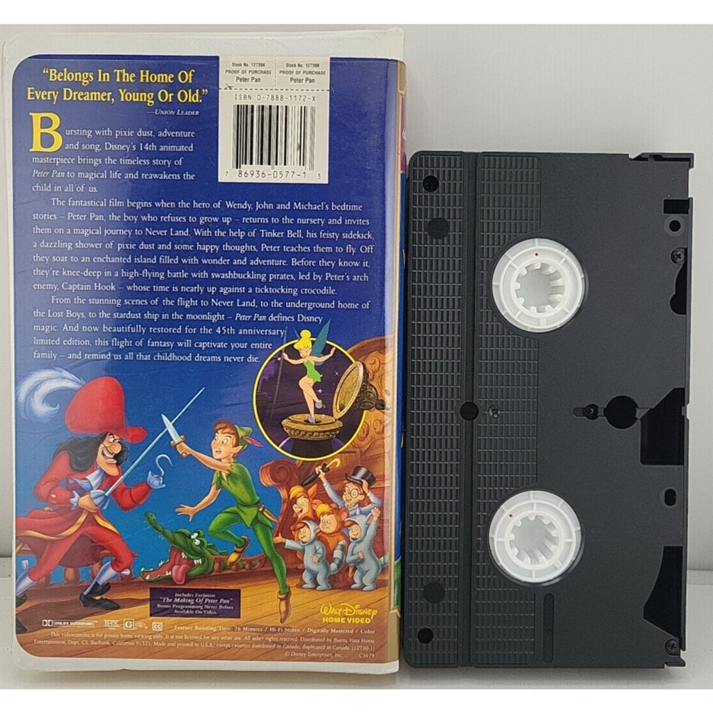 Peter Pan (VHS, 1998, 45th Anniversary Limited Edition)
