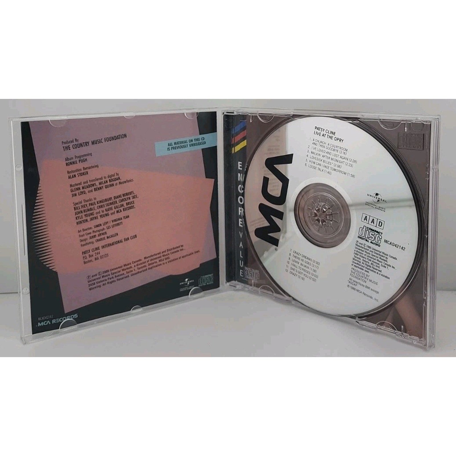 Live at the Opry by Patsy Cline (CD, 1990)