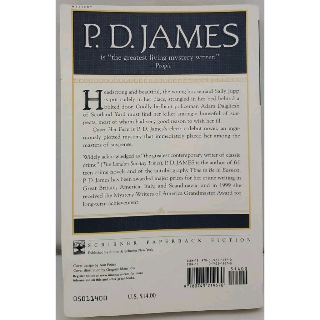 Cover Her Face : An Adam Dalgliesh Mystery by P. D. James (2001, Trade...