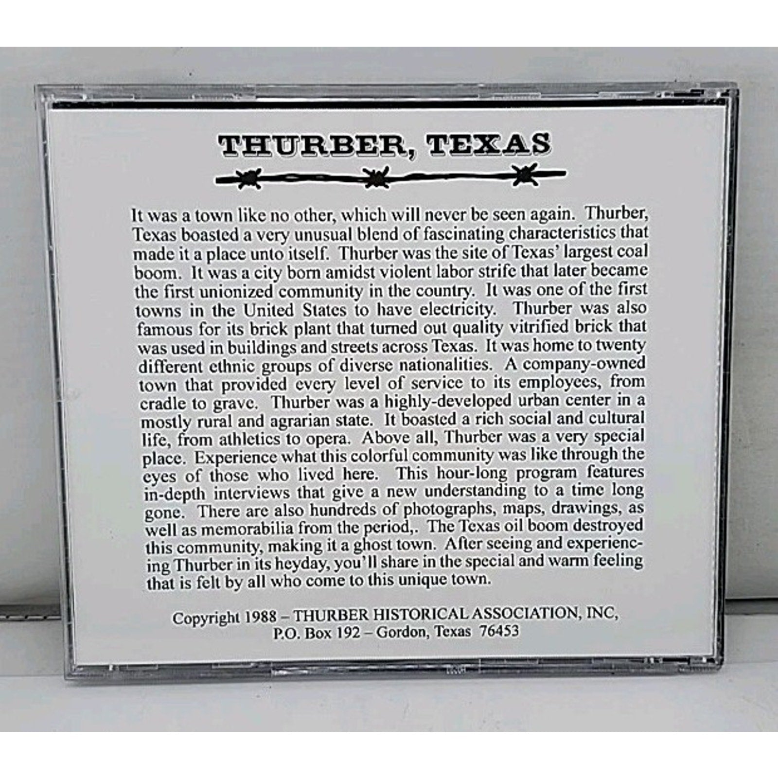 Thubber Texas Boomtown To Ghost Town 1886-1936 (CDr)