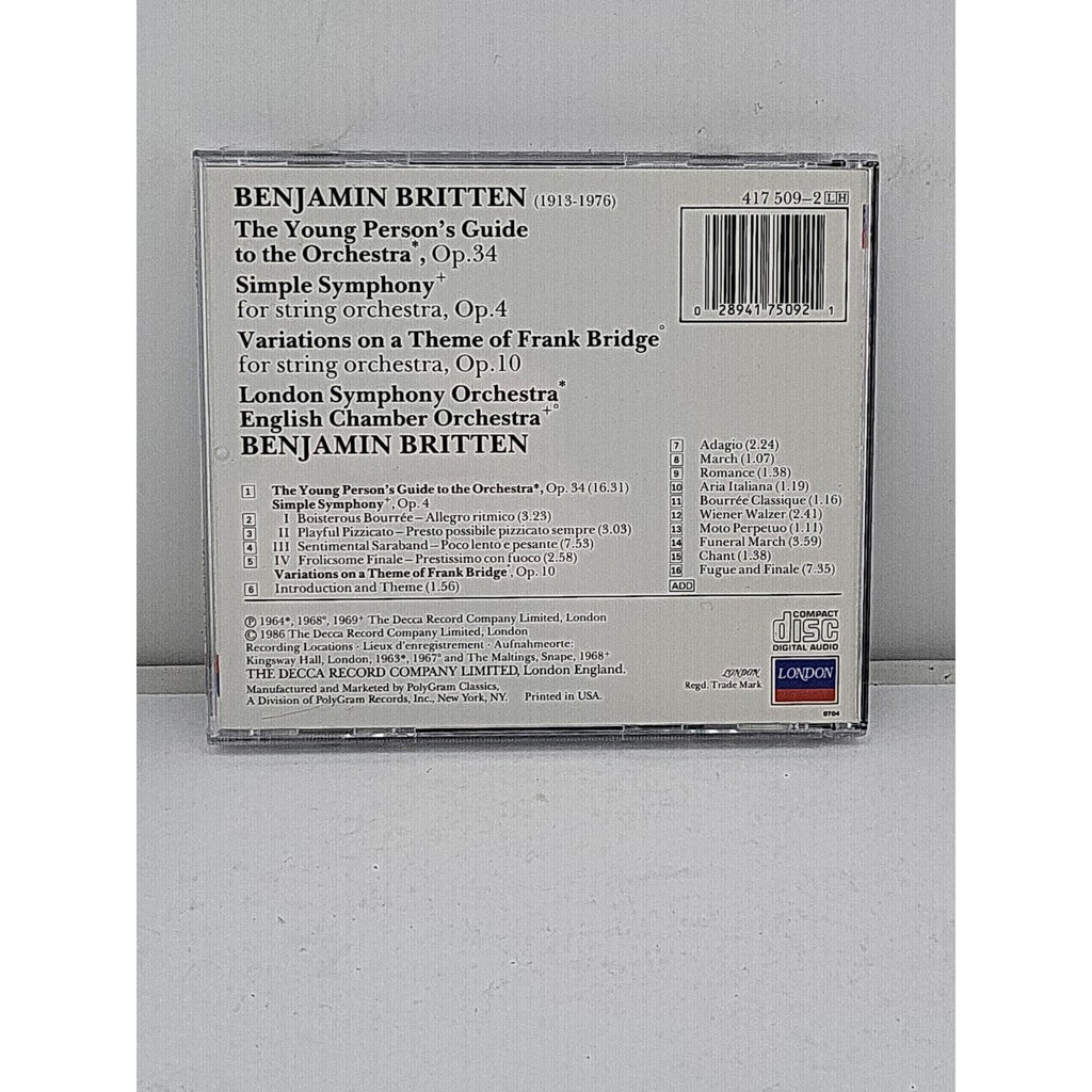 Young Persons Guide / Simple Symphony by Benjamin Britten (CD, 1990)