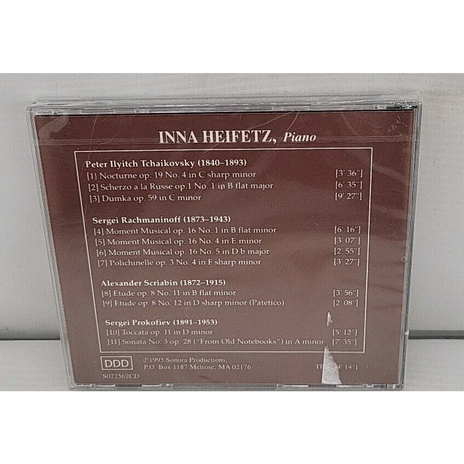 Inna Heifetz Plays : Rachmaninov, Tchaikovsky, Scriabin, Prokofiev (CD) *New*