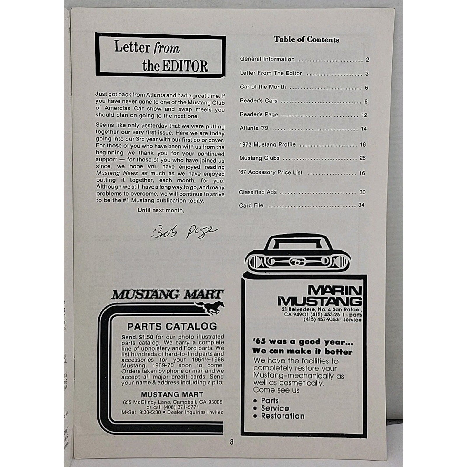 Mustang News Magazine - October 1979 - Vol. 3 No. 1
