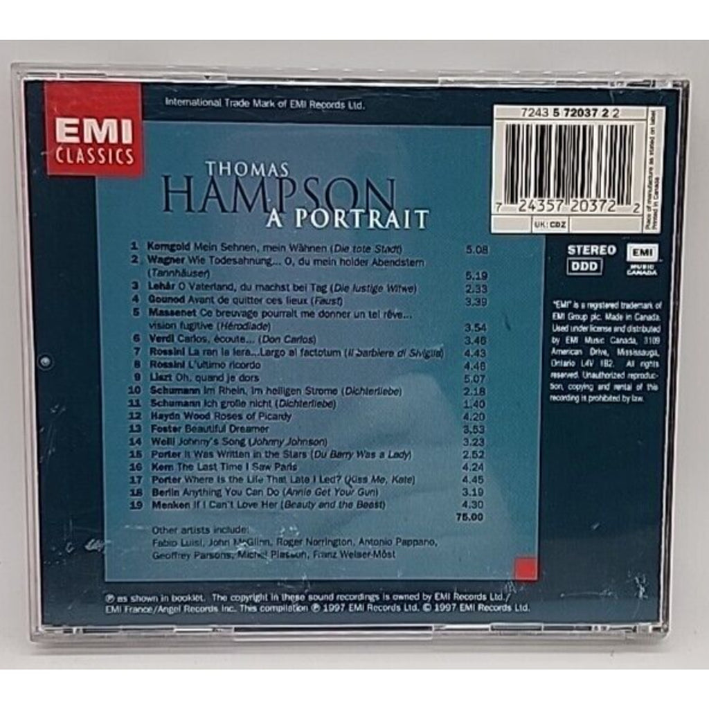 Portrait by Thomas Hampson (CD, 2001)