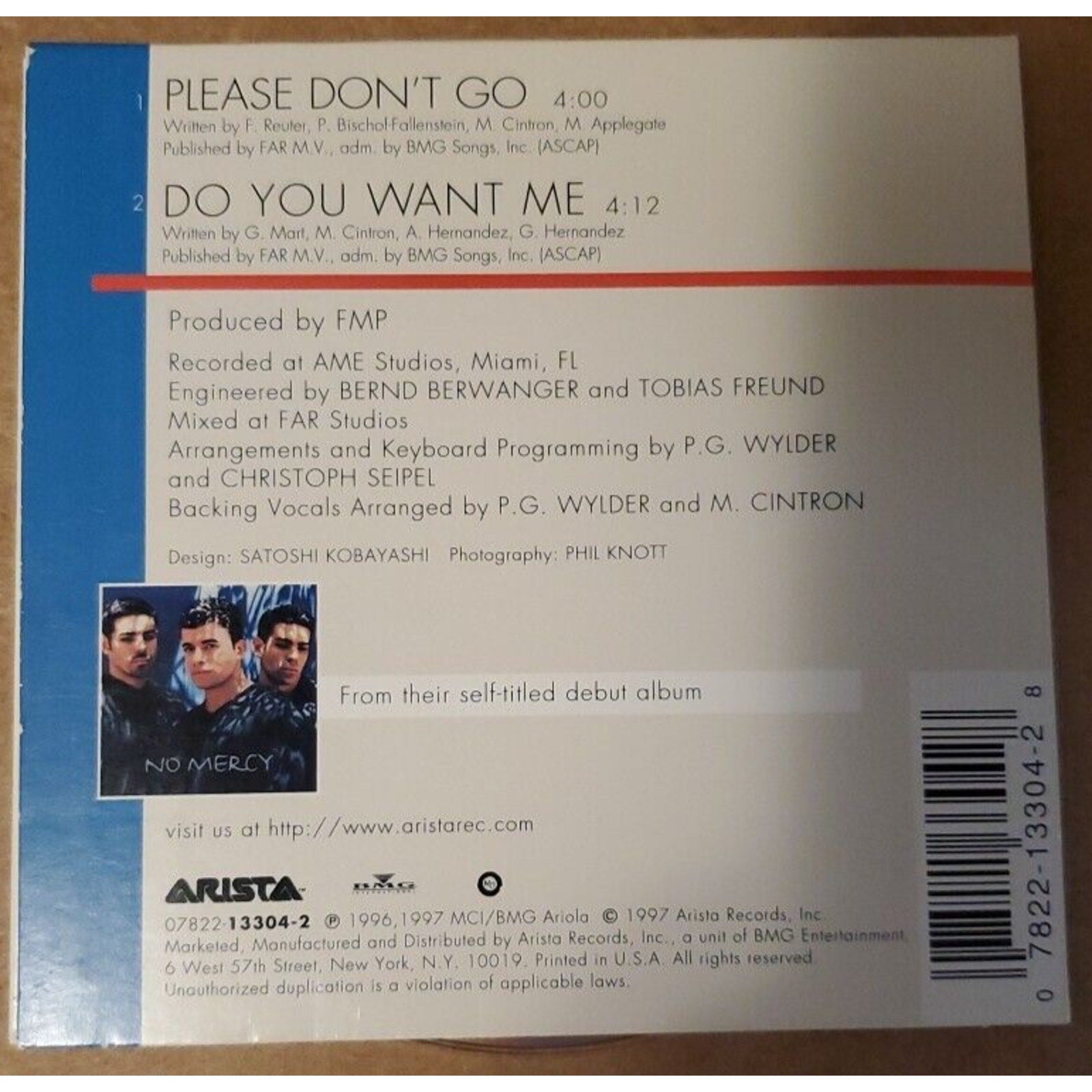 Please Don't Go [Single] by No Mercy (R&B) (CD, Jan-1997, Arista)