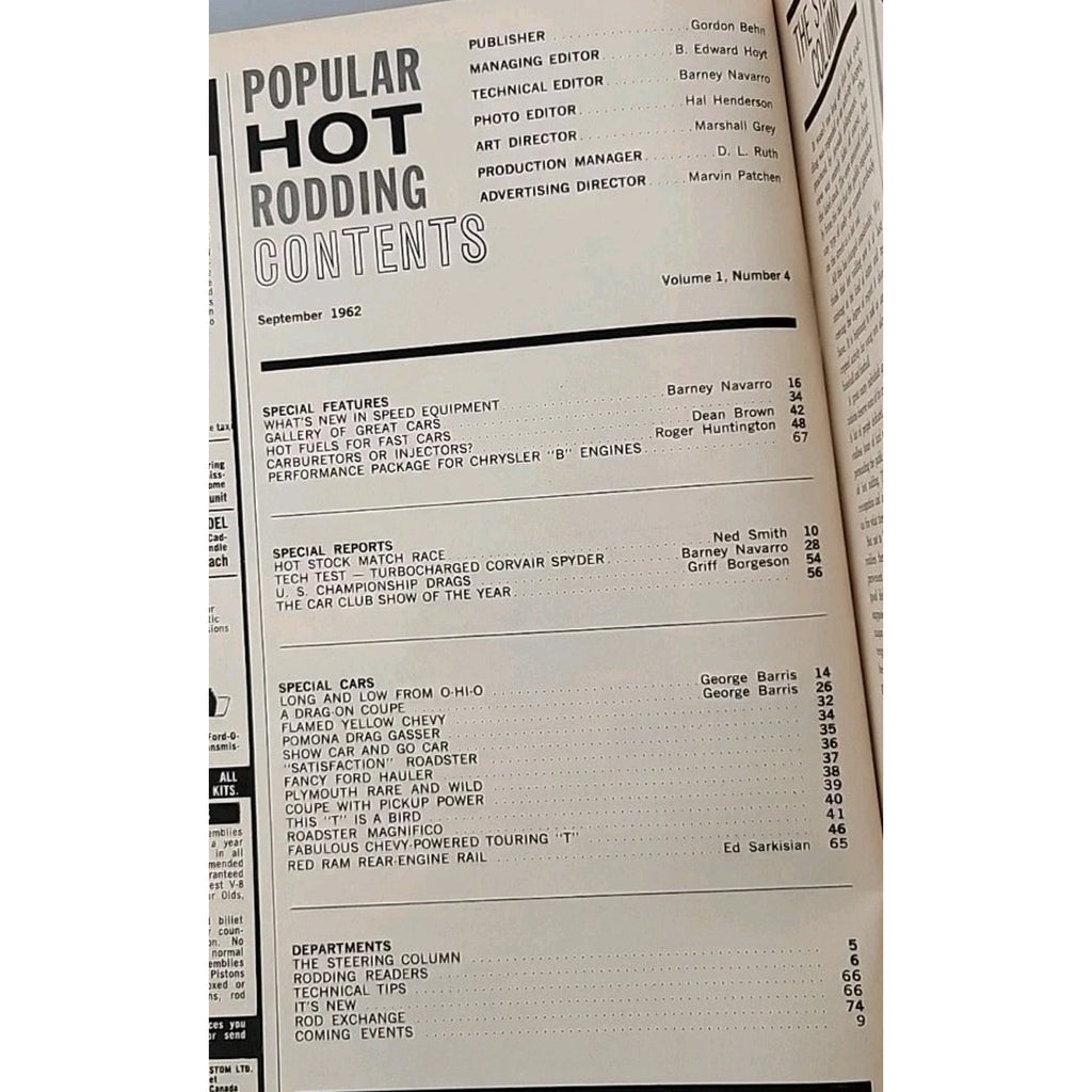 Popular Hot Rodding Magazine September 1962