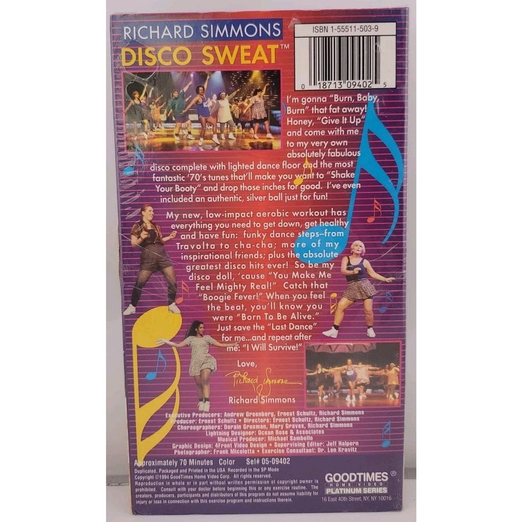 Richard Simmons Disco Sweat Exercise Fitness VHS *Brand New*