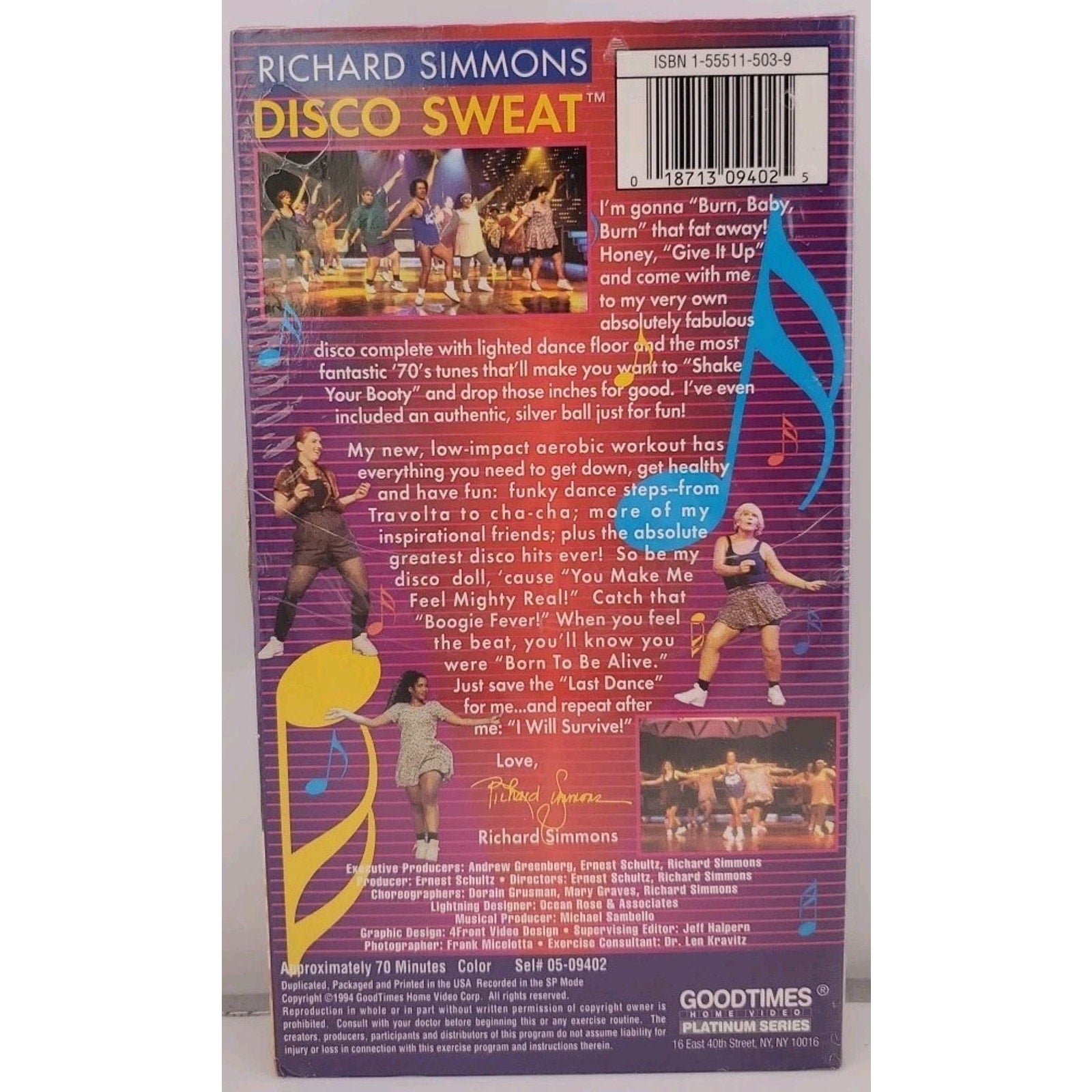 Richard Simmons Disco Sweat Exercise Fitness VHS *Brand New*
