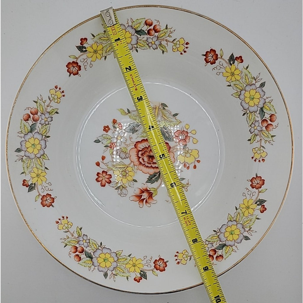 Vintage Floral Ceramic Serving Bowl - Yellow & Orange Flower Pattern