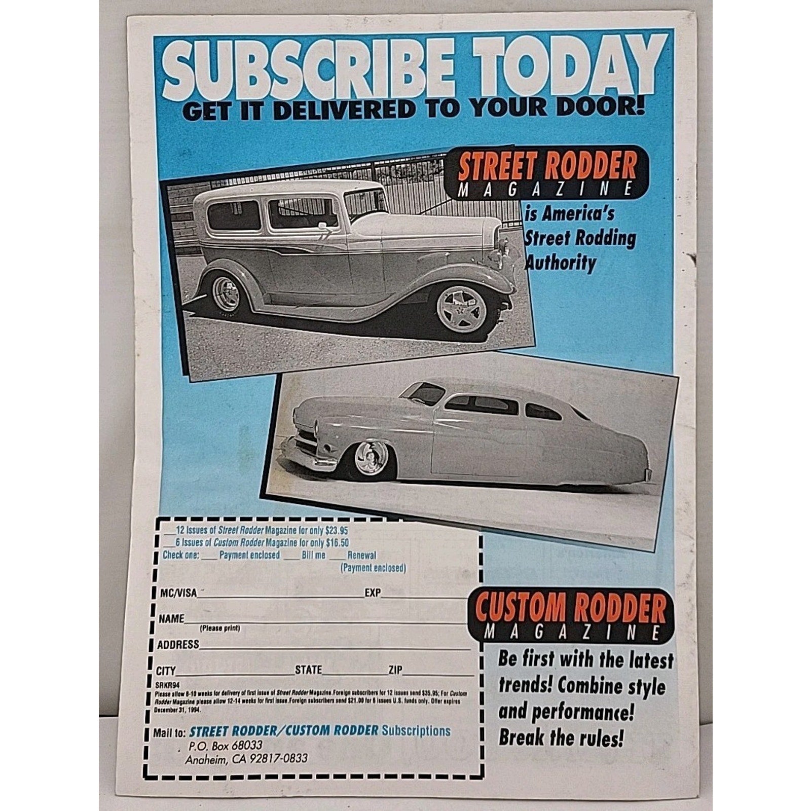 Merc-Deuce Reunion - August 21-24, 1994 Event Program And Schedule Of Activities