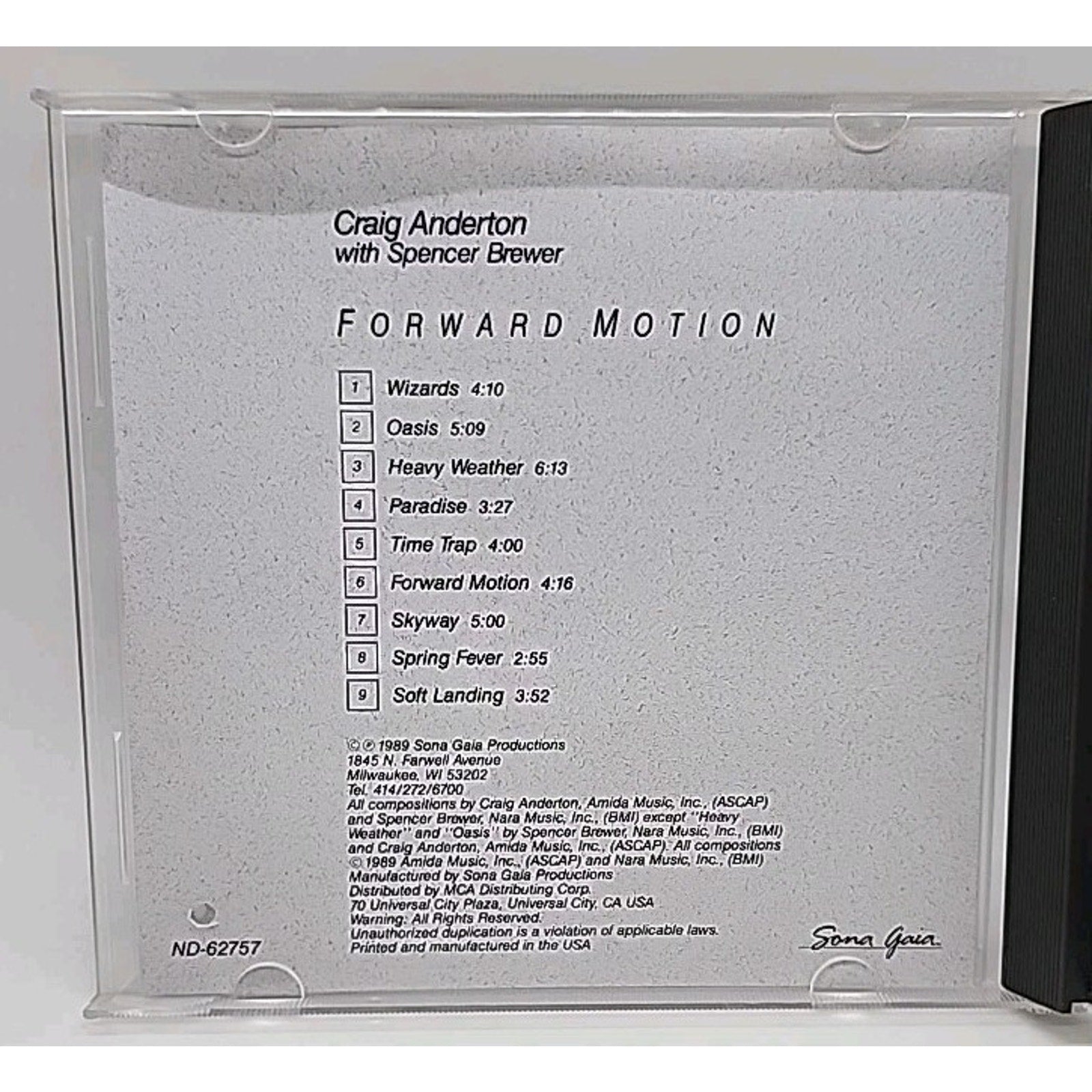 Forward Motion by Craig Anderton (CD, Sona Gaia)