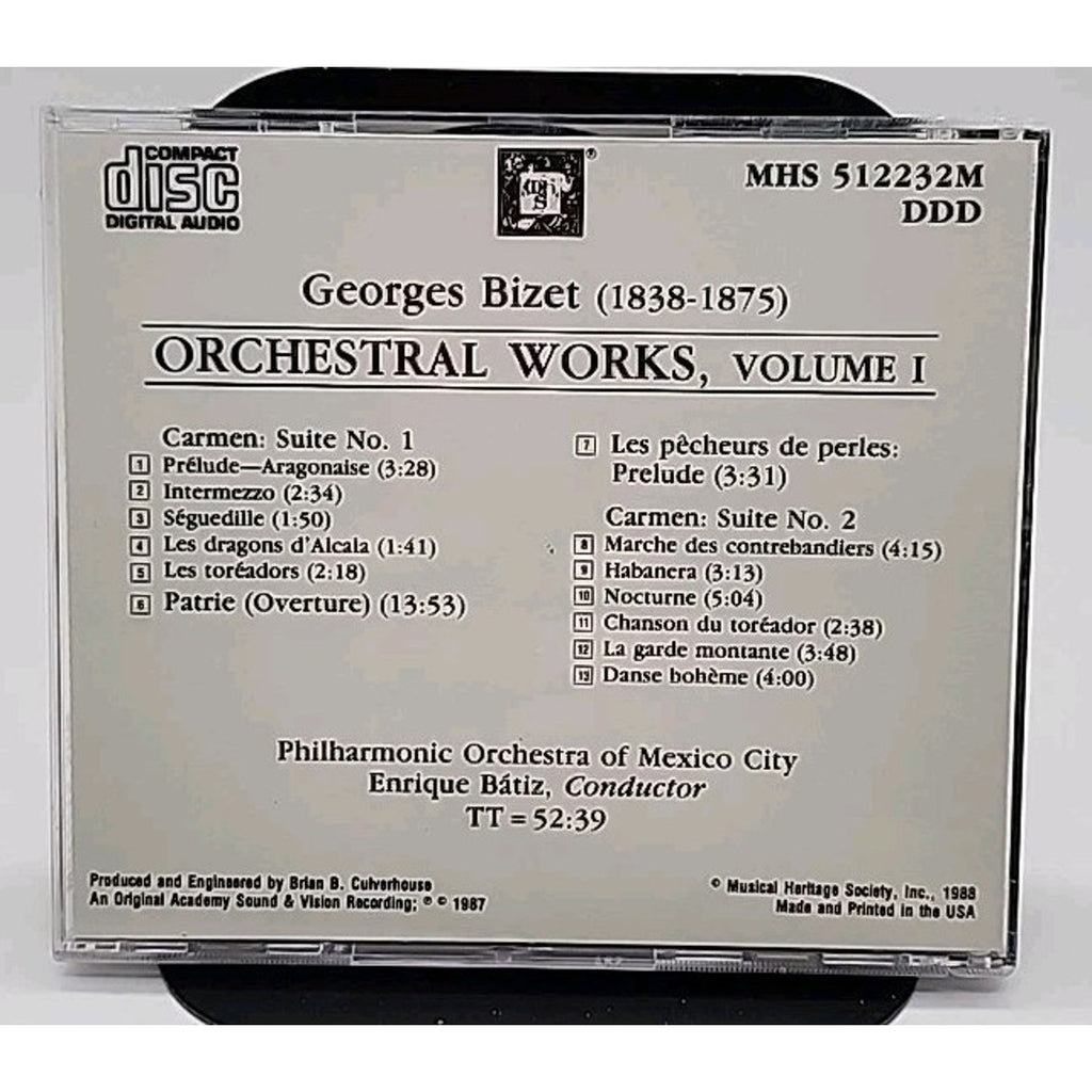 Bizet Orchestral Works Vol 1 Philharmonic Orchestra of Mexico City Enrique (CD)
