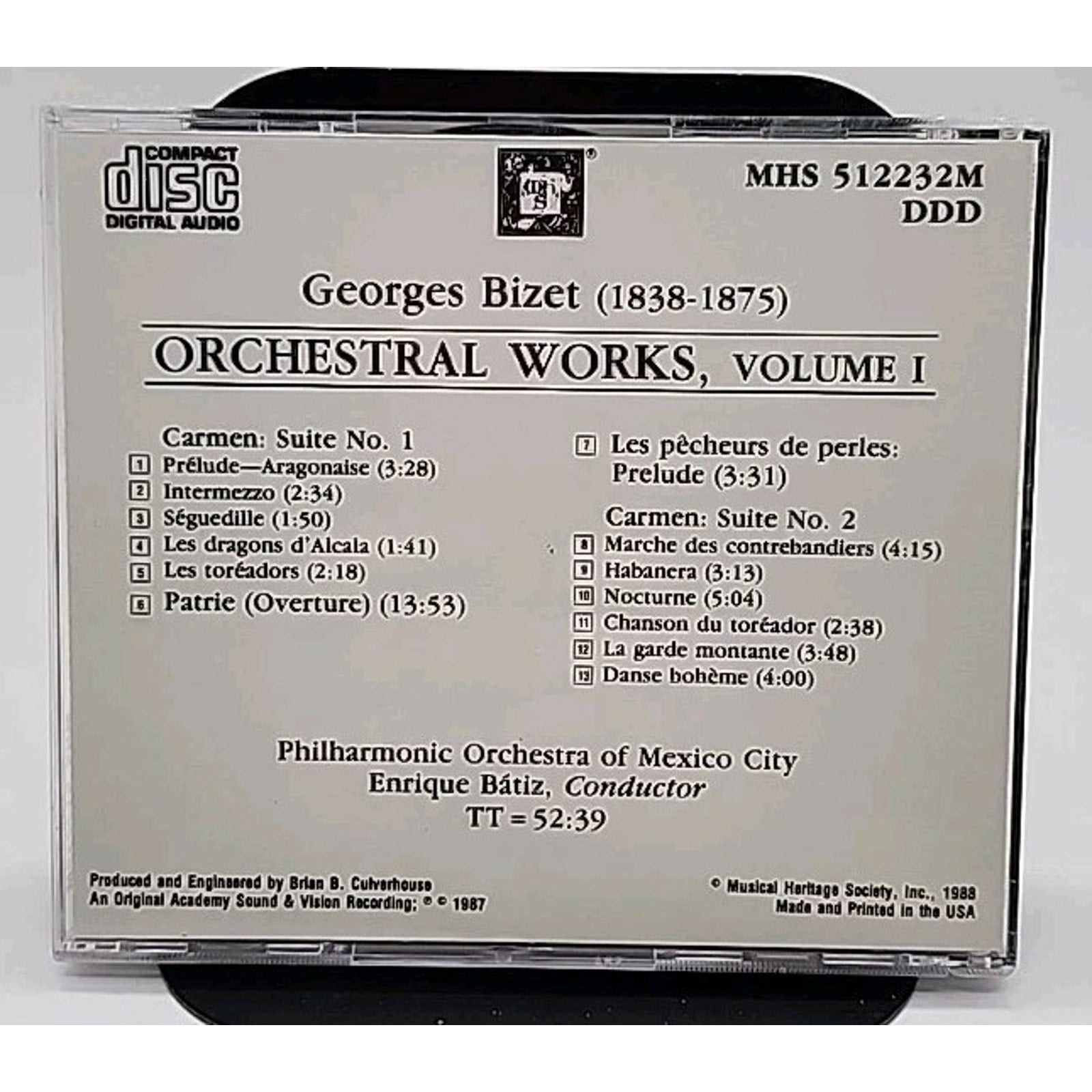 Bizet Orchestral Works Vol 1 Philharmonic Orchestra of Mexico City Enrique (CD)