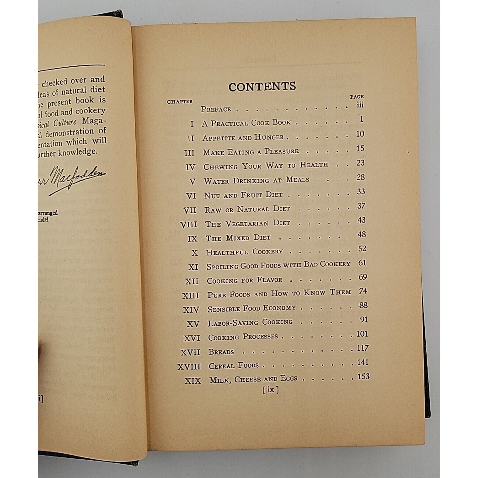 1924 Physical Culture Cookbook Bernarr Macfadden HC Quackery