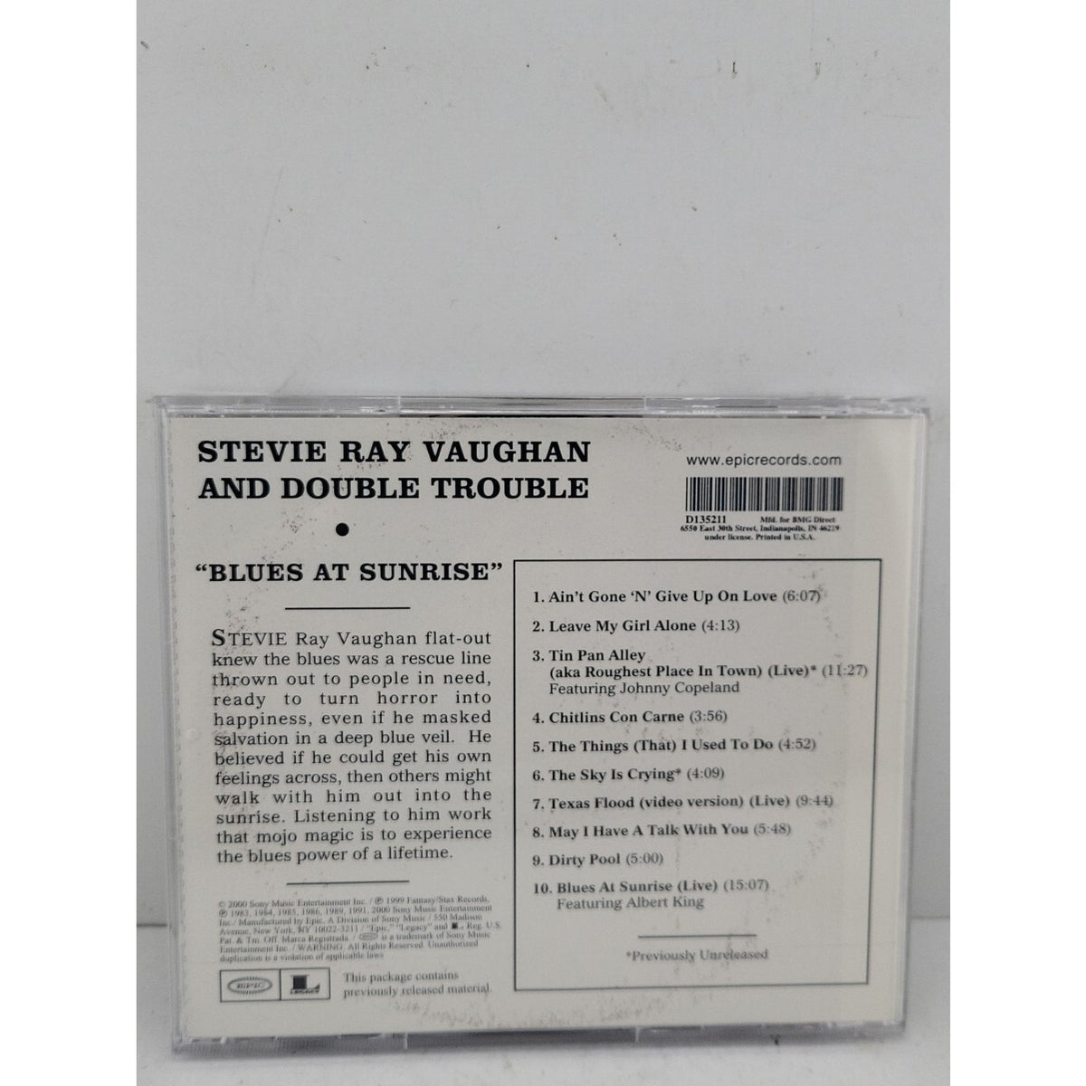 Stevie Ray Vaughan And Double Trouble Blues At Sunrise CD
