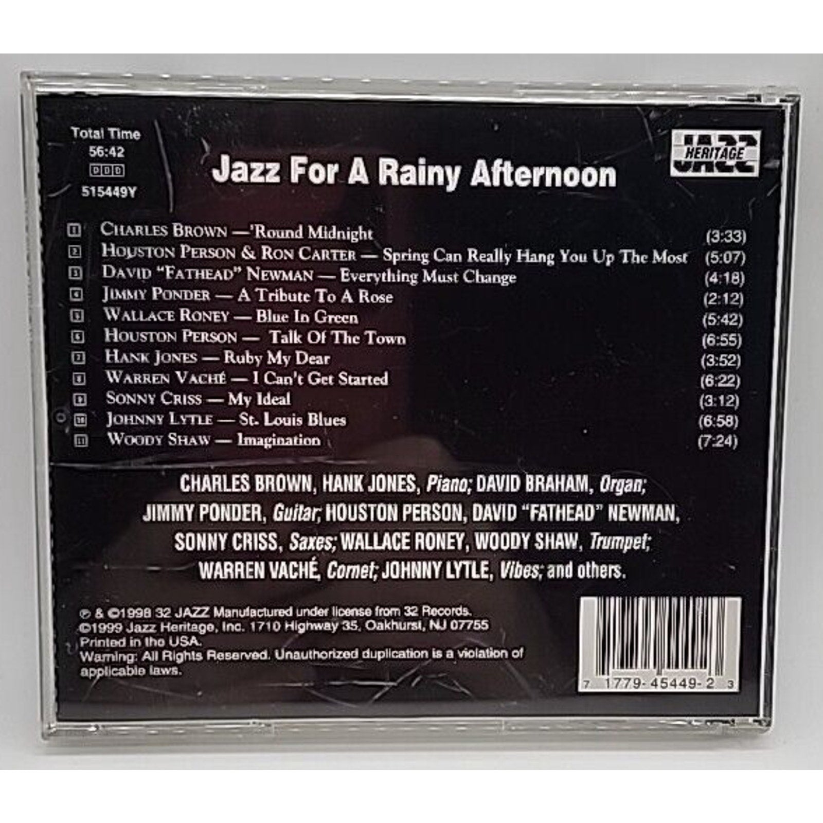 Jazz for a Rainy Afternoon Various Artists CD 1998