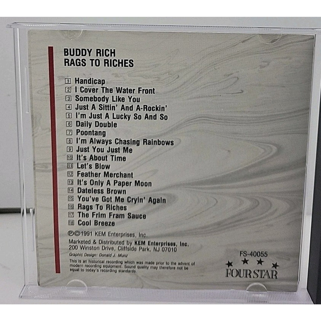 Rags to Riches by Buddy Rich (CD, May-1994, Four Star)