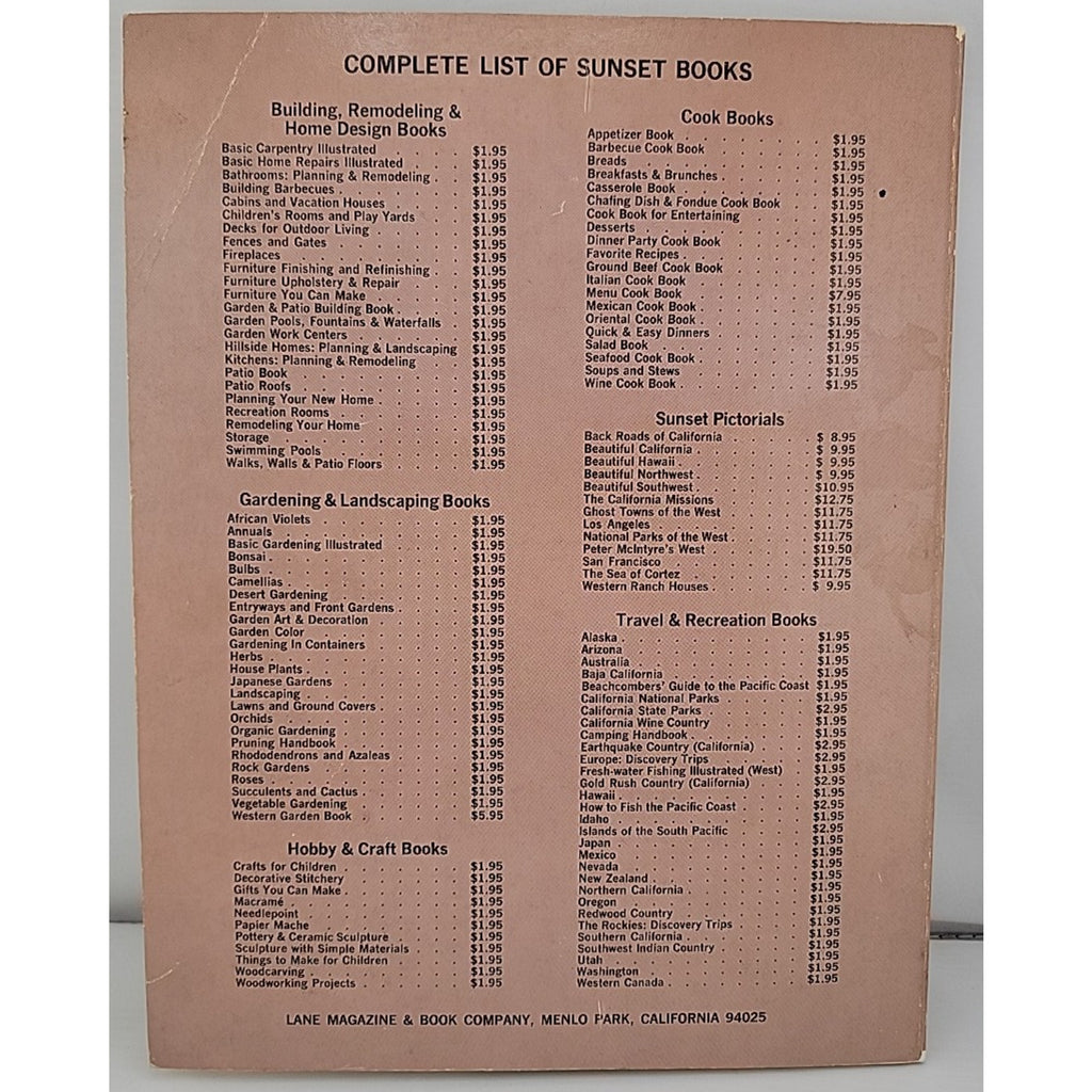 Needlepoint Techniques and Projects Book (1975, Sunset Books)