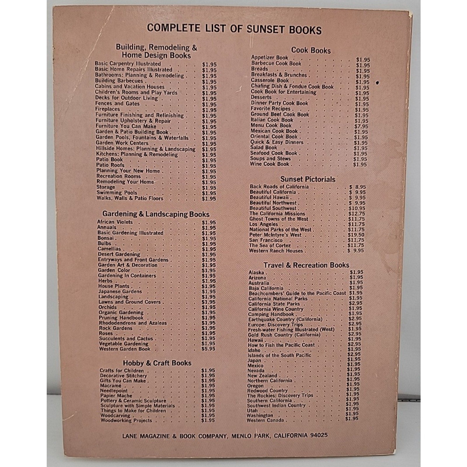 Needlepoint Techniques and Projects Book (1975, Sunset Books)