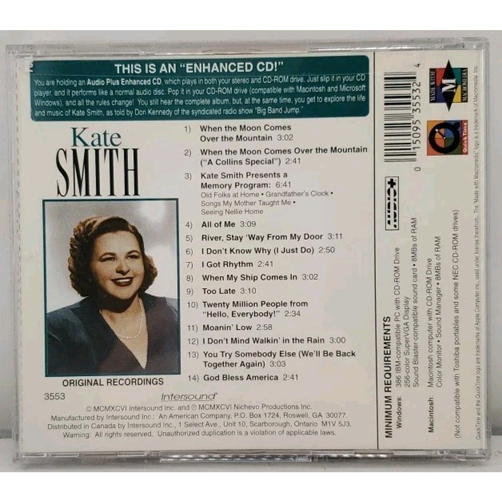 Kate Smith: Original Recordings by Al Jolson, Kate Smith (CD, Feb-1996,...