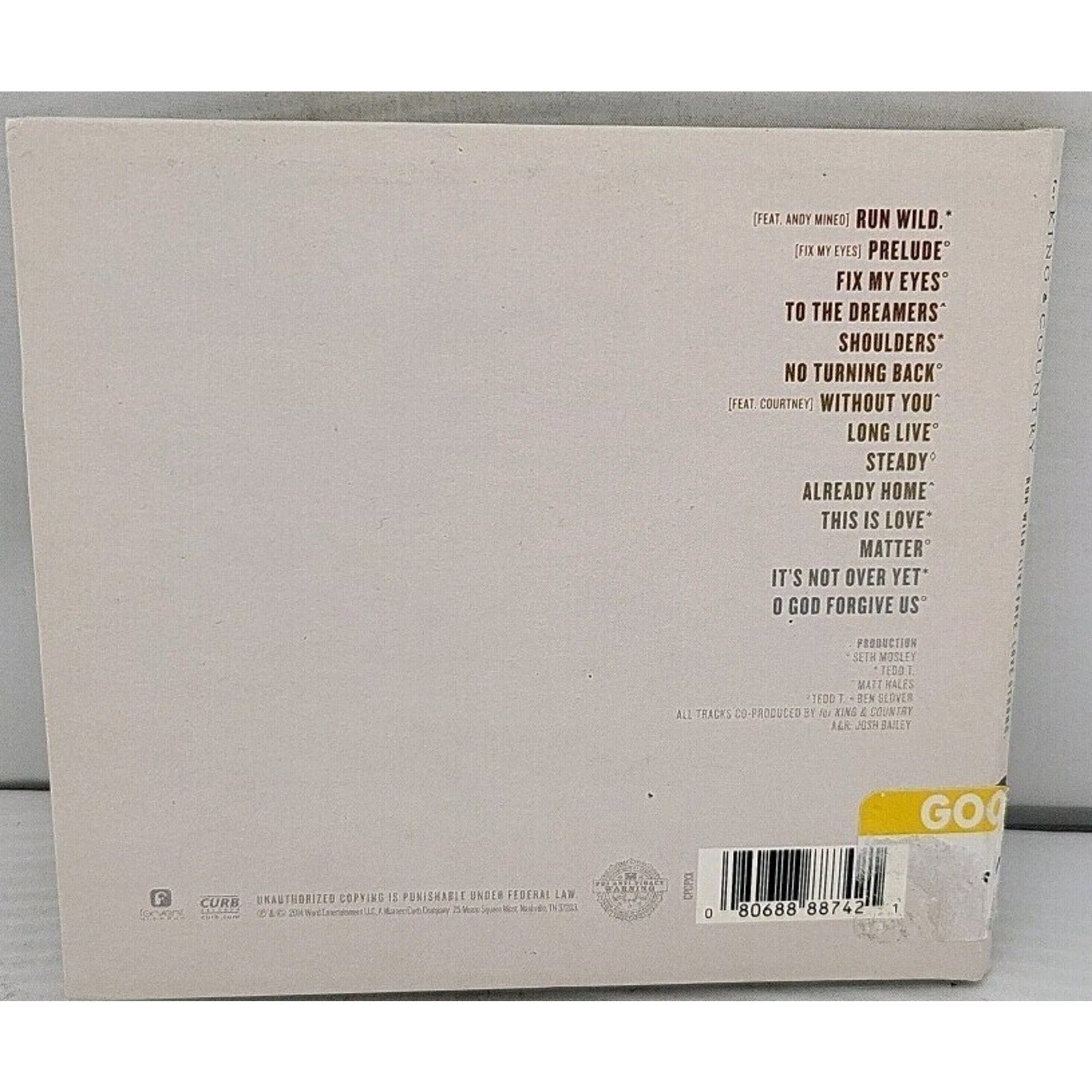 Run Wild Live Free Love Strong by For King & Country (CD, 2014)