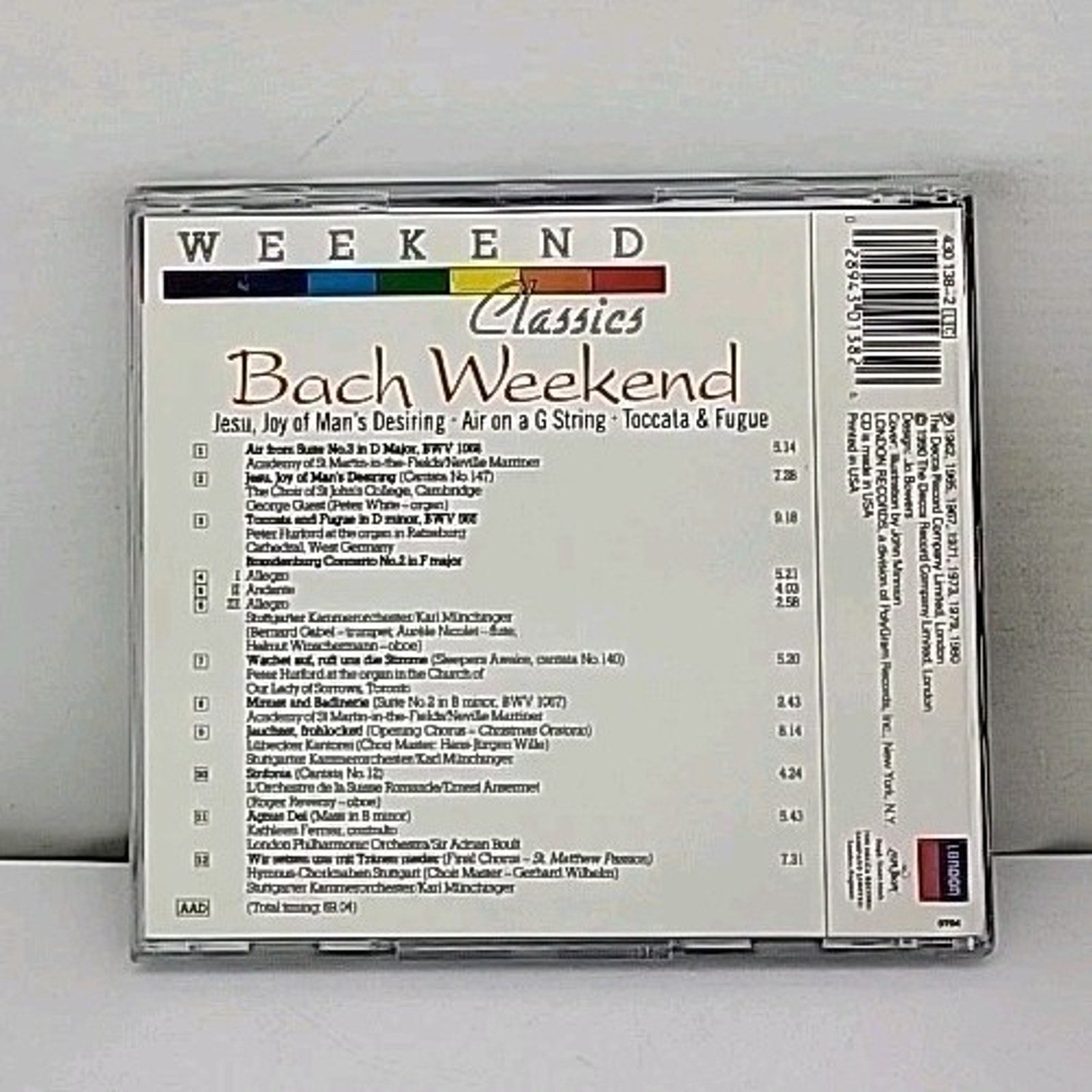 Bach Weekend - Audio CD, Jesu Joy Of Man's Desiring London Decca
