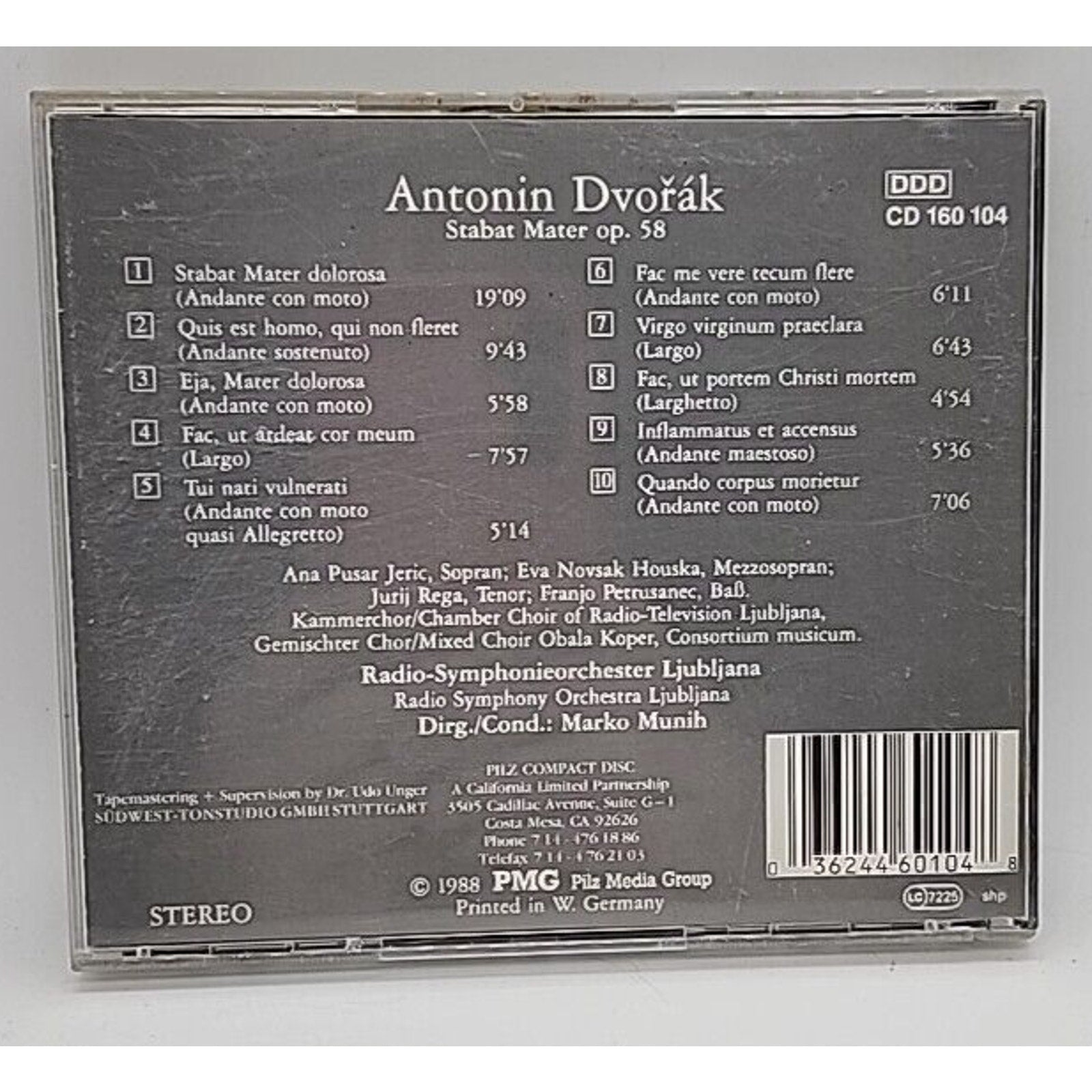 Dvorak: Stabat Mater (CD) Marko Munih Vienna Master Series 160 104