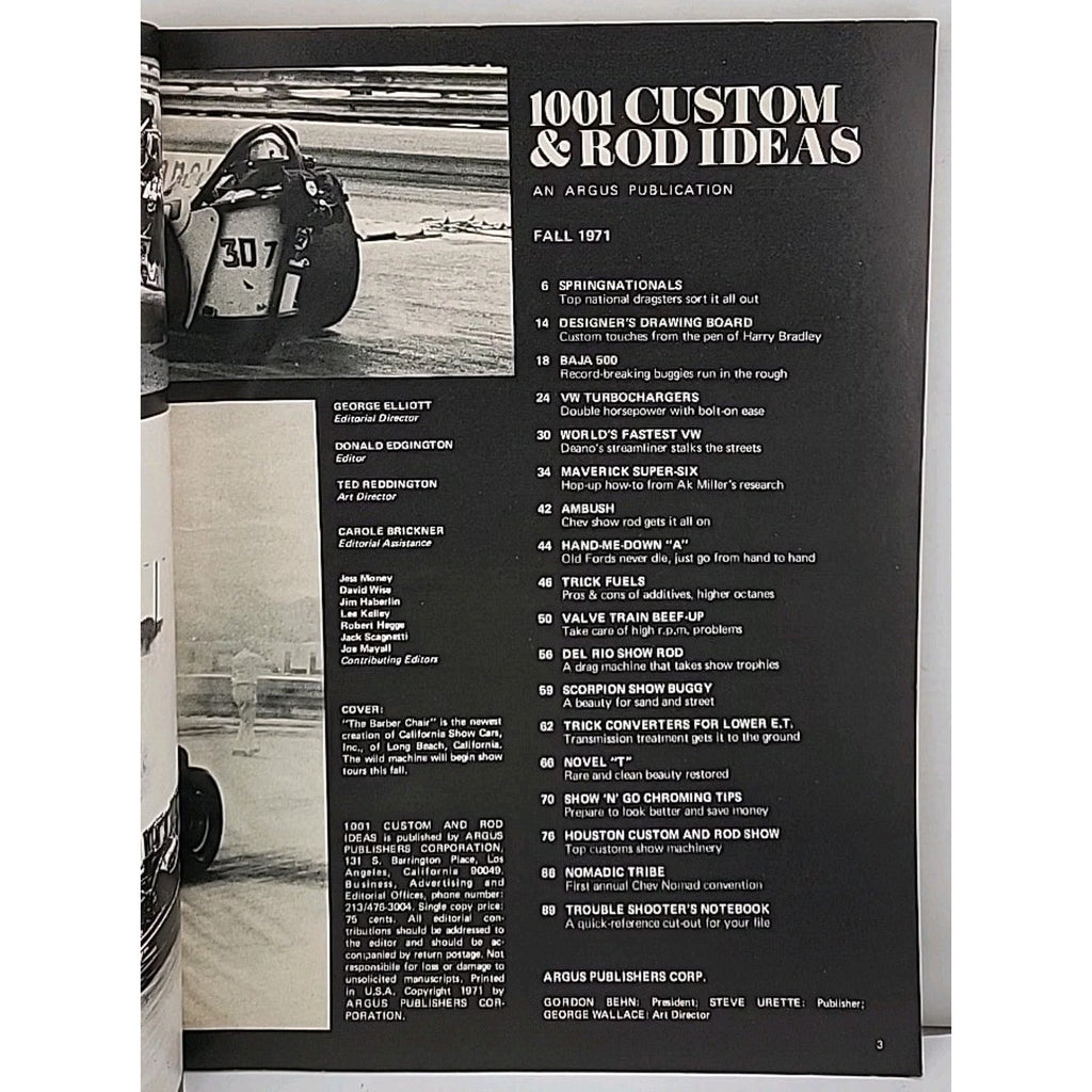1001 Custom And Rod Ideas Magazine - Fall 1971