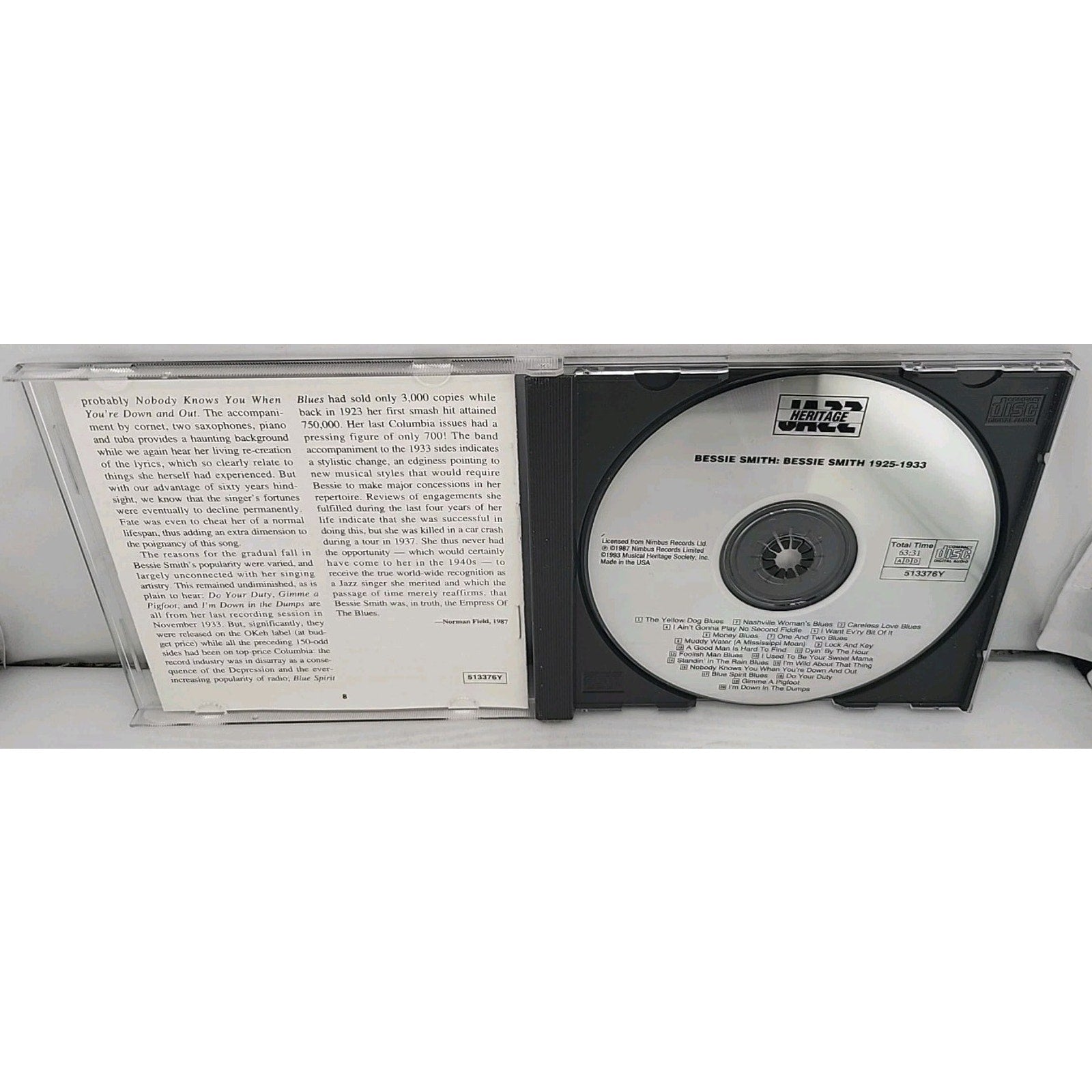 Bessie Smith / Bessie Smith 1925-1933 CD Musical Heritage 1993