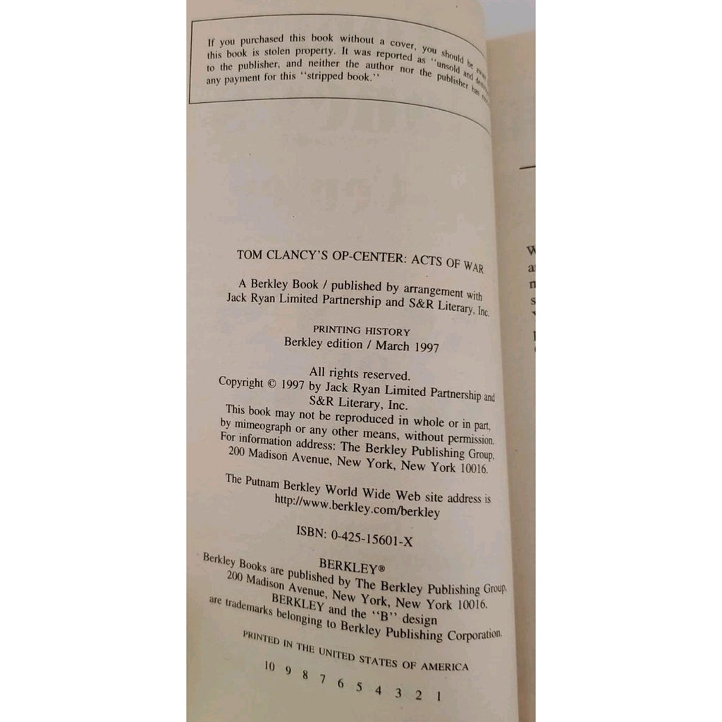 Acts of War by Steve Pieczenik, Jeff Rovin and Tom Clancy (1997, Mass Market)