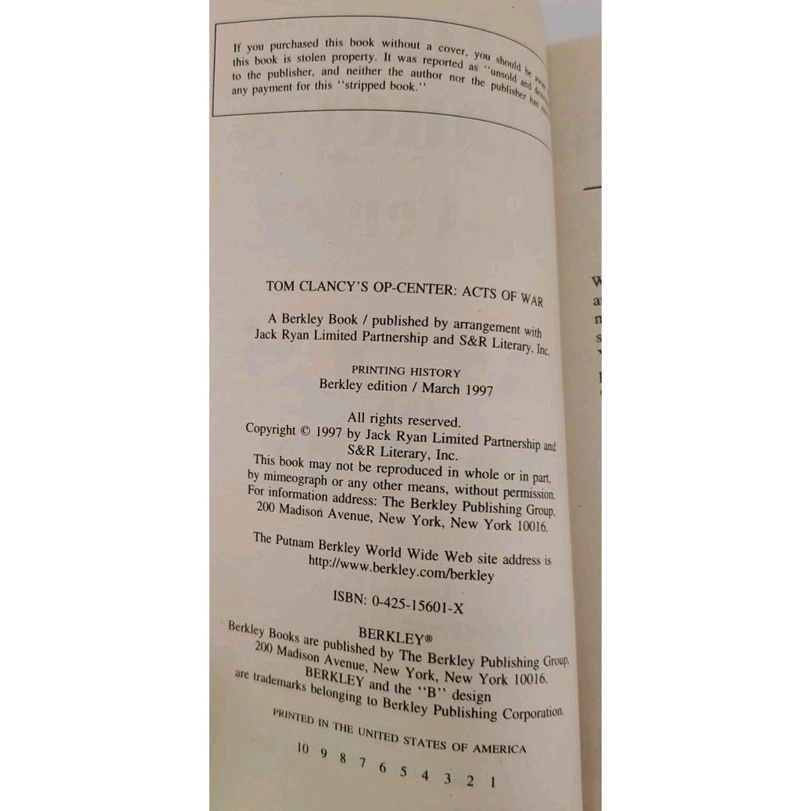 Acts of War by Steve Pieczenik, Jeff Rovin and Tom Clancy (1997, Mass Market)