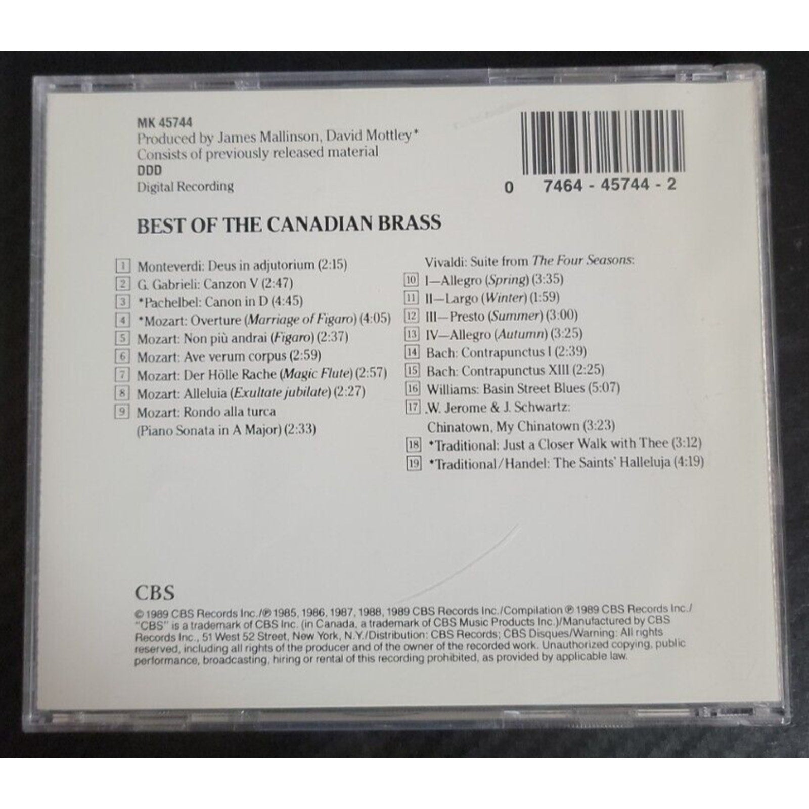 Best of the Canadian Brass by Canadian Brass (CD, CBS Masterworks)