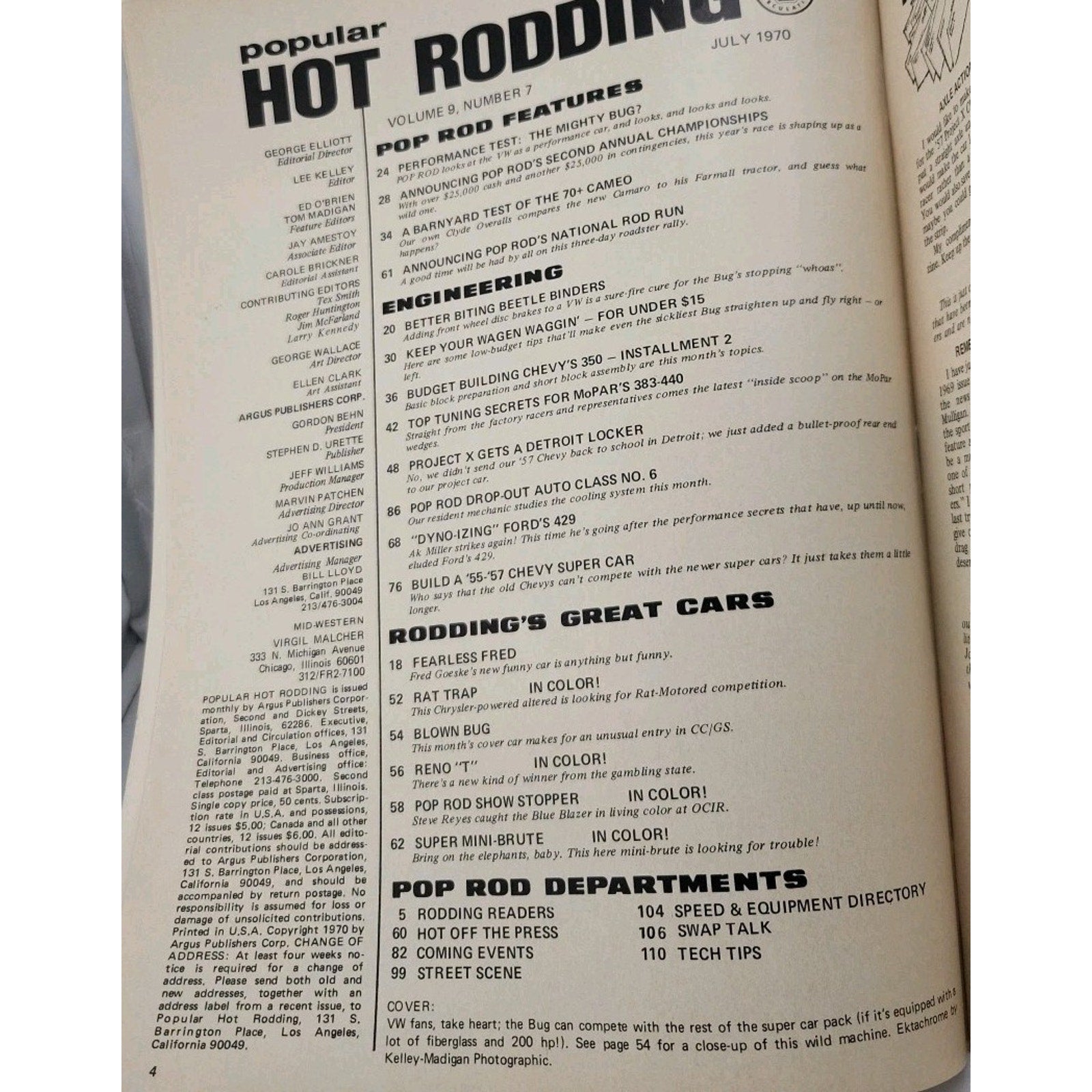 Popular Hot Rodding Magazine July 1970