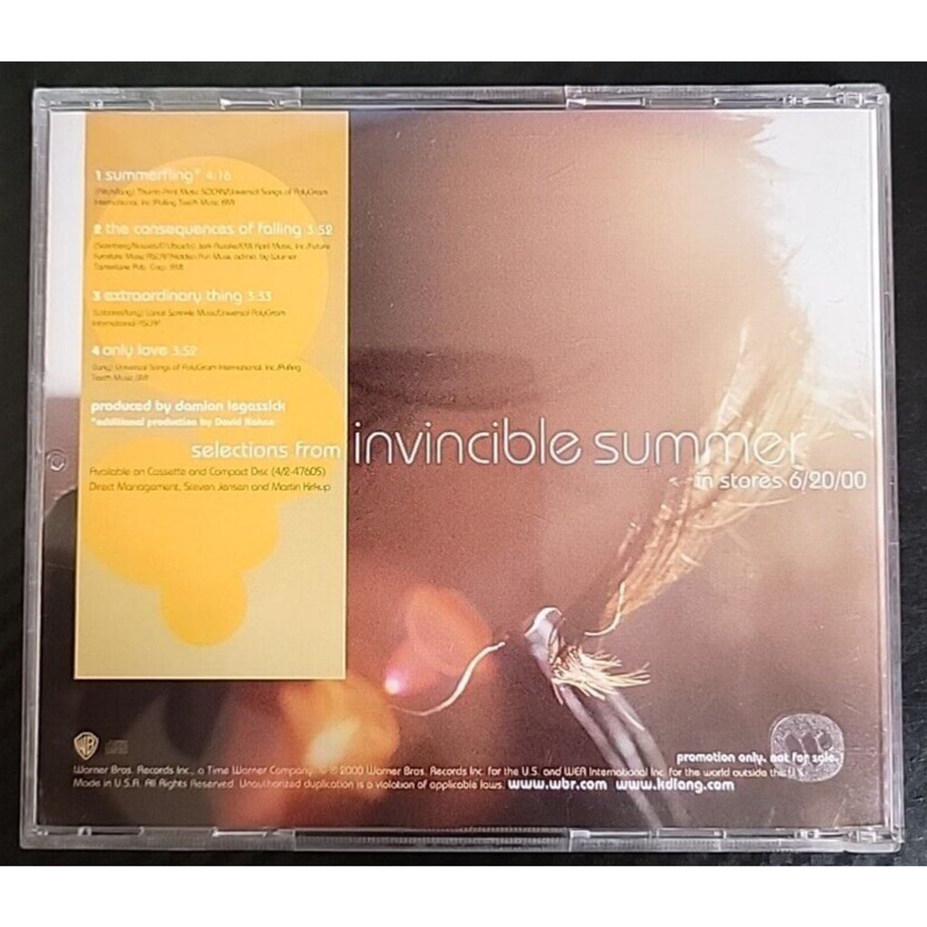 Invincible Sampler by K. D. Lang (CD, Promo, 2000, Warner Bros. Records)