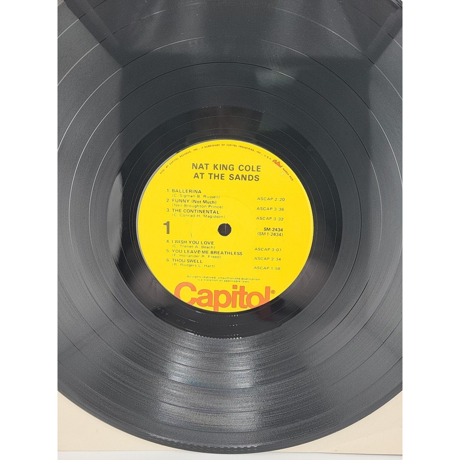 Nat King Cole - At The Sands LP Capitol SM-2434