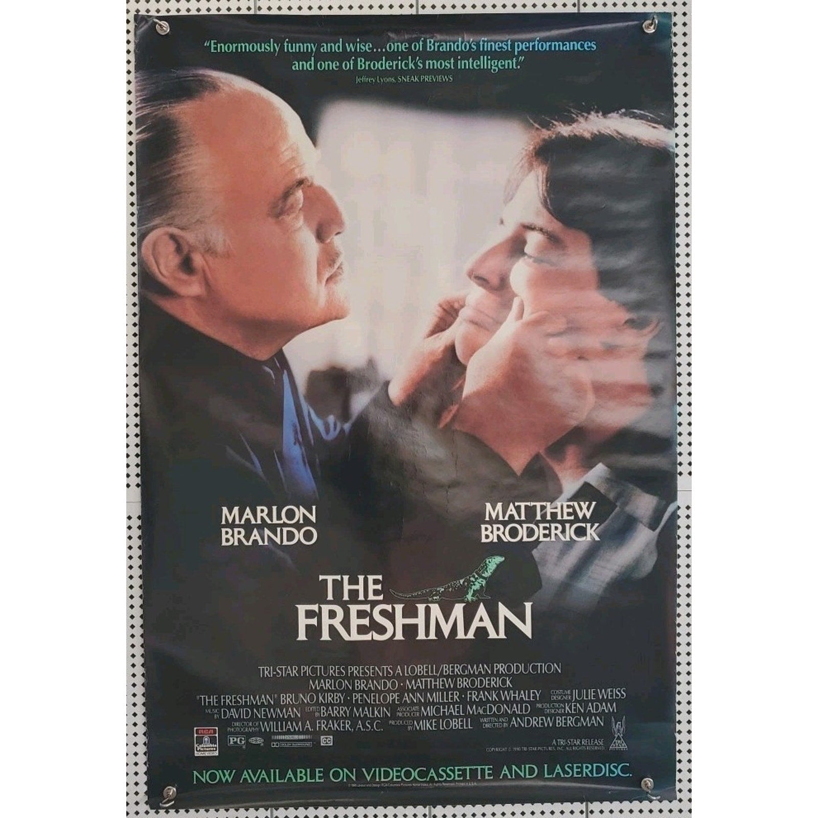 The Freshman Movie Poster 1 Sided Original 27x40 Marlon Brando Matthew Broderick