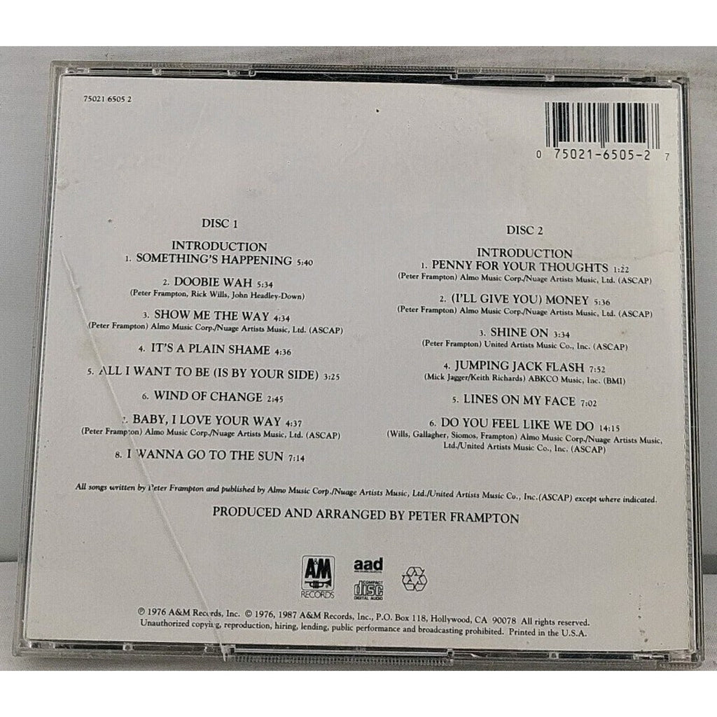 Frampton Comes Alive! by Peter Frampton (CD, Oct-1987, 2 Discs, Pop-u.s.)