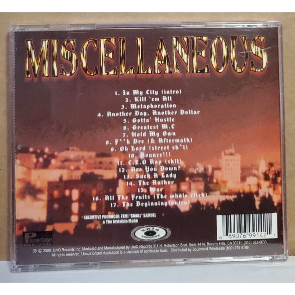 In My City by Miscellaneous (R&B) (CD, Feb-2000, Uniq Records)