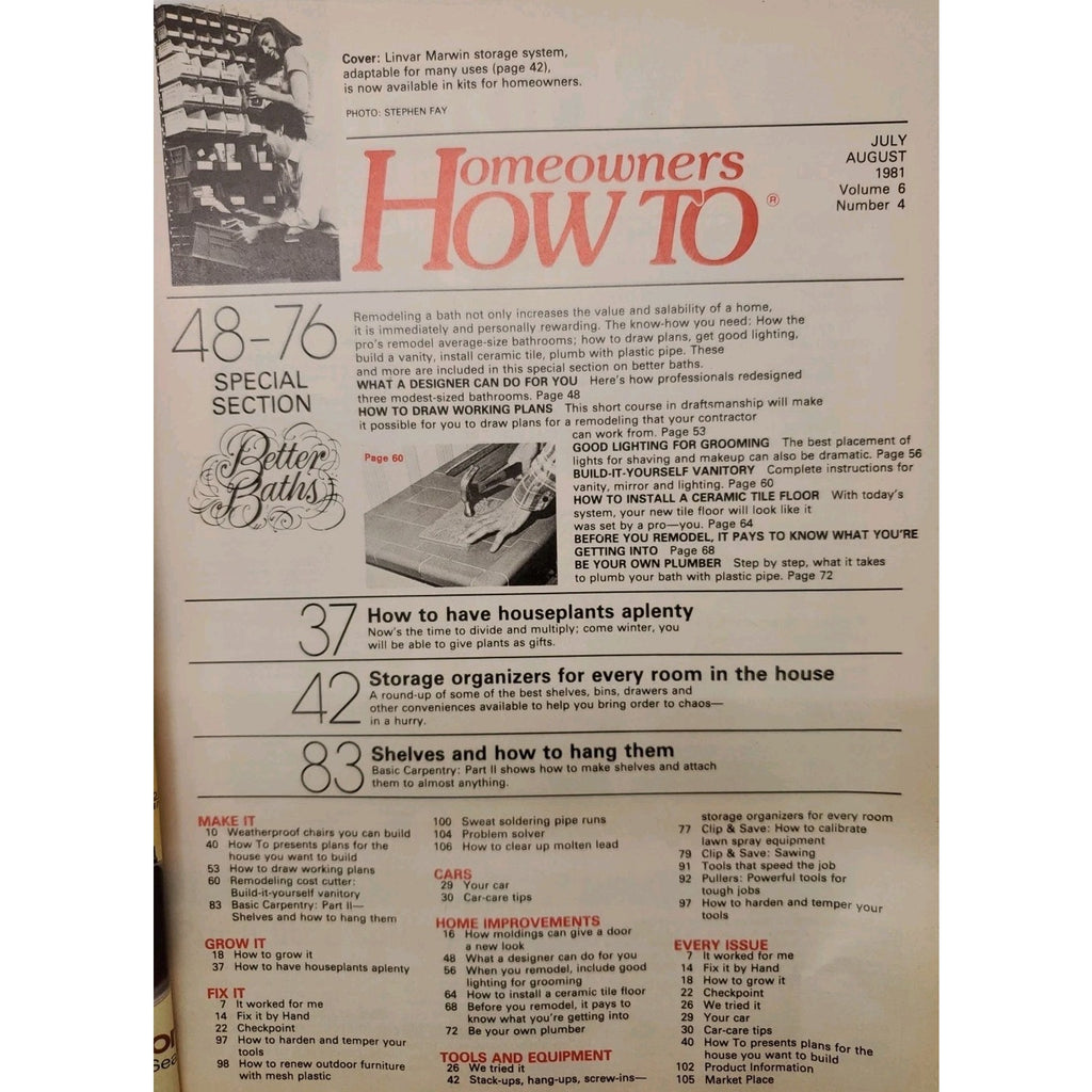 Homeowners How To Magazine July/August 1981 Storage Organizer Fences DIY Fix It