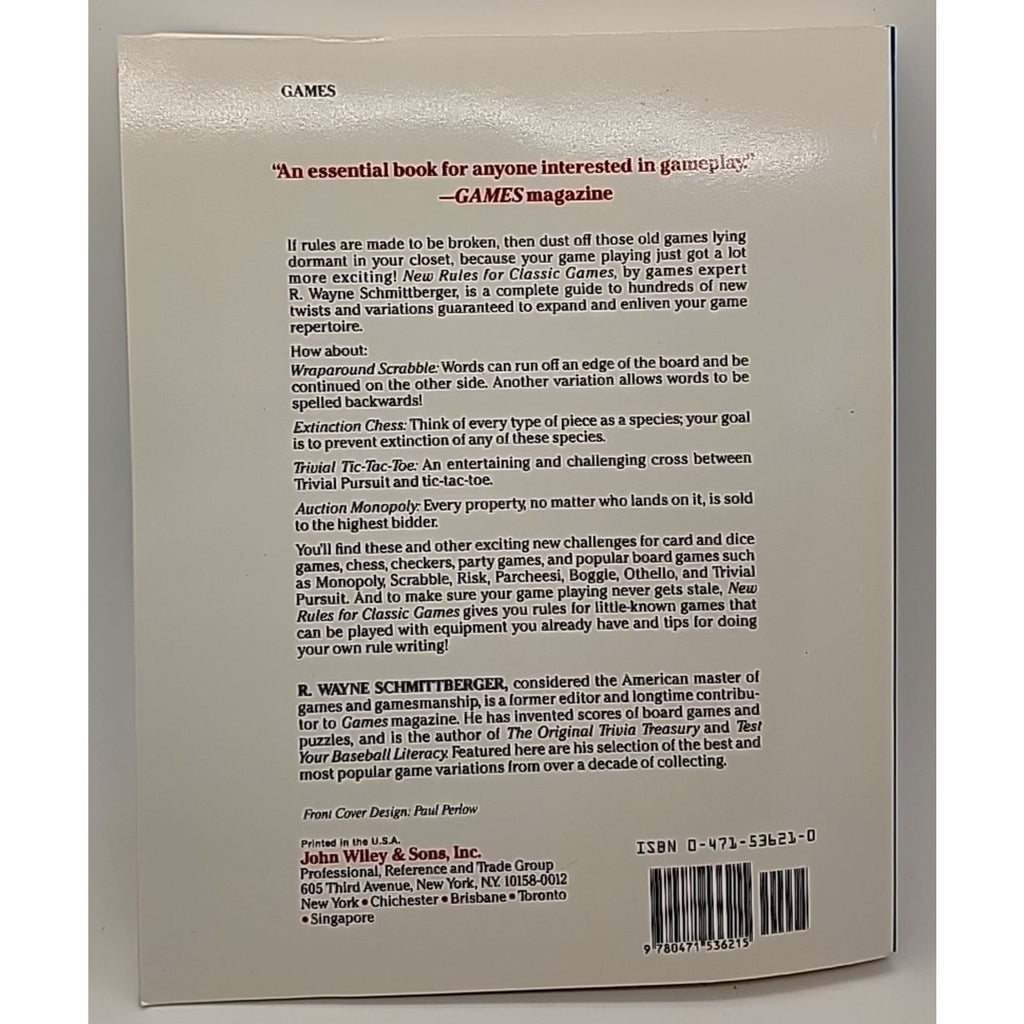 New Rules for Classic Games by R. Wayne Schmittberger (1992, Trade Paperback)