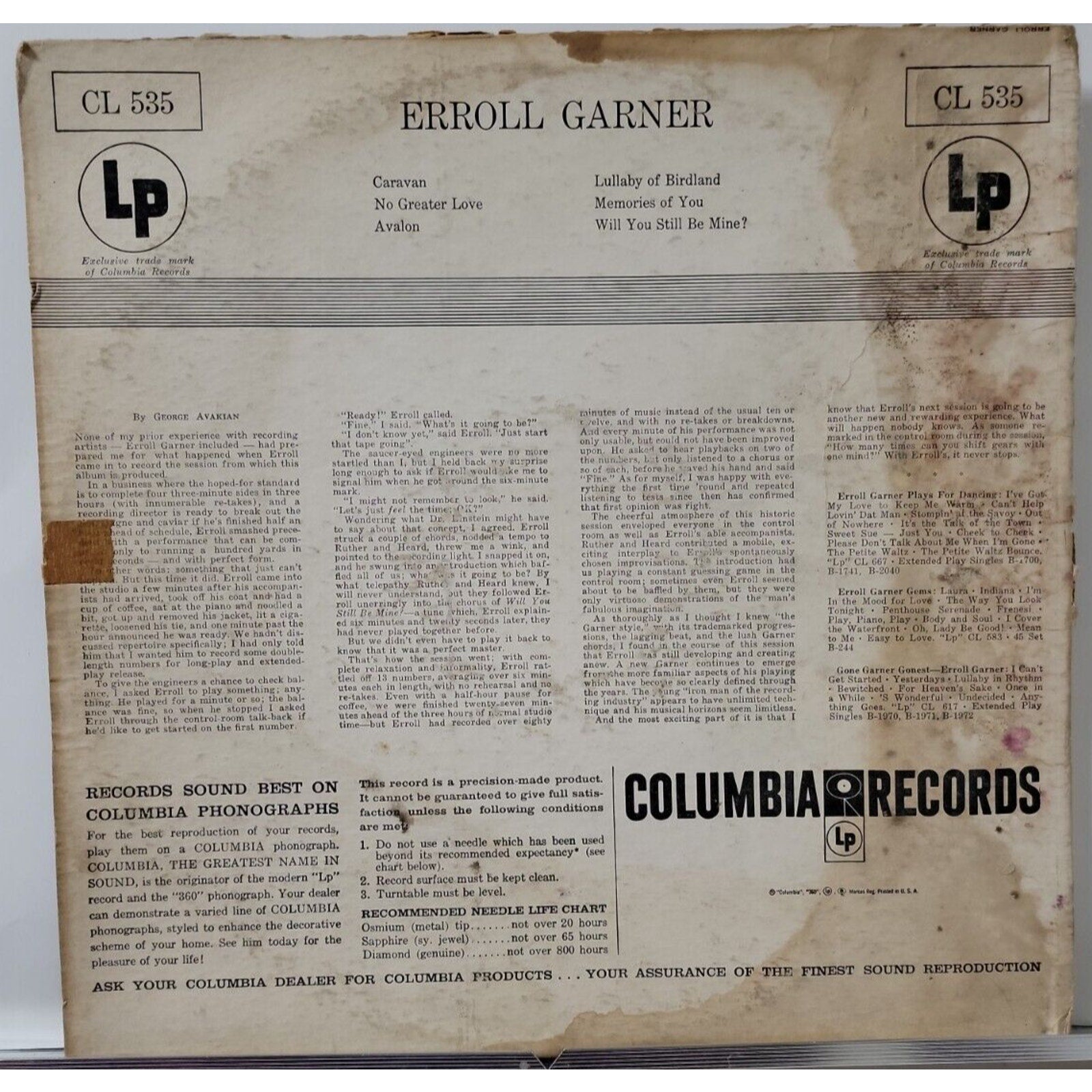 Erroll Garner – Erroll Garner (Record)