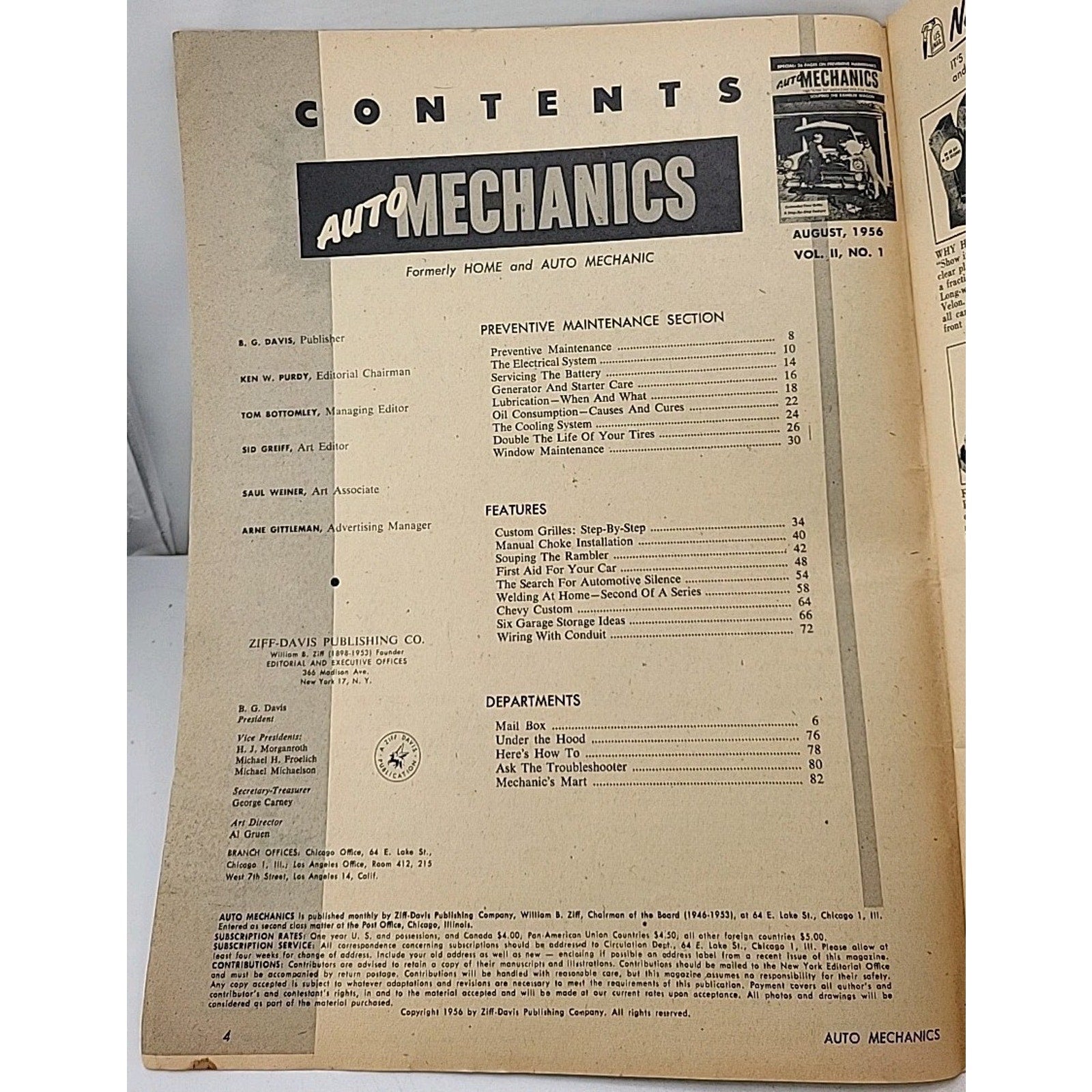Auto Mechanics Magazine August 1956
