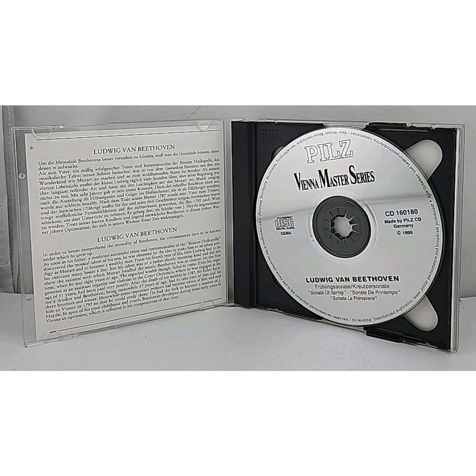 Ludwig Ban Beethoven Fruhlingssonate Kreutzersonate CD 1991 Vienna Master Series