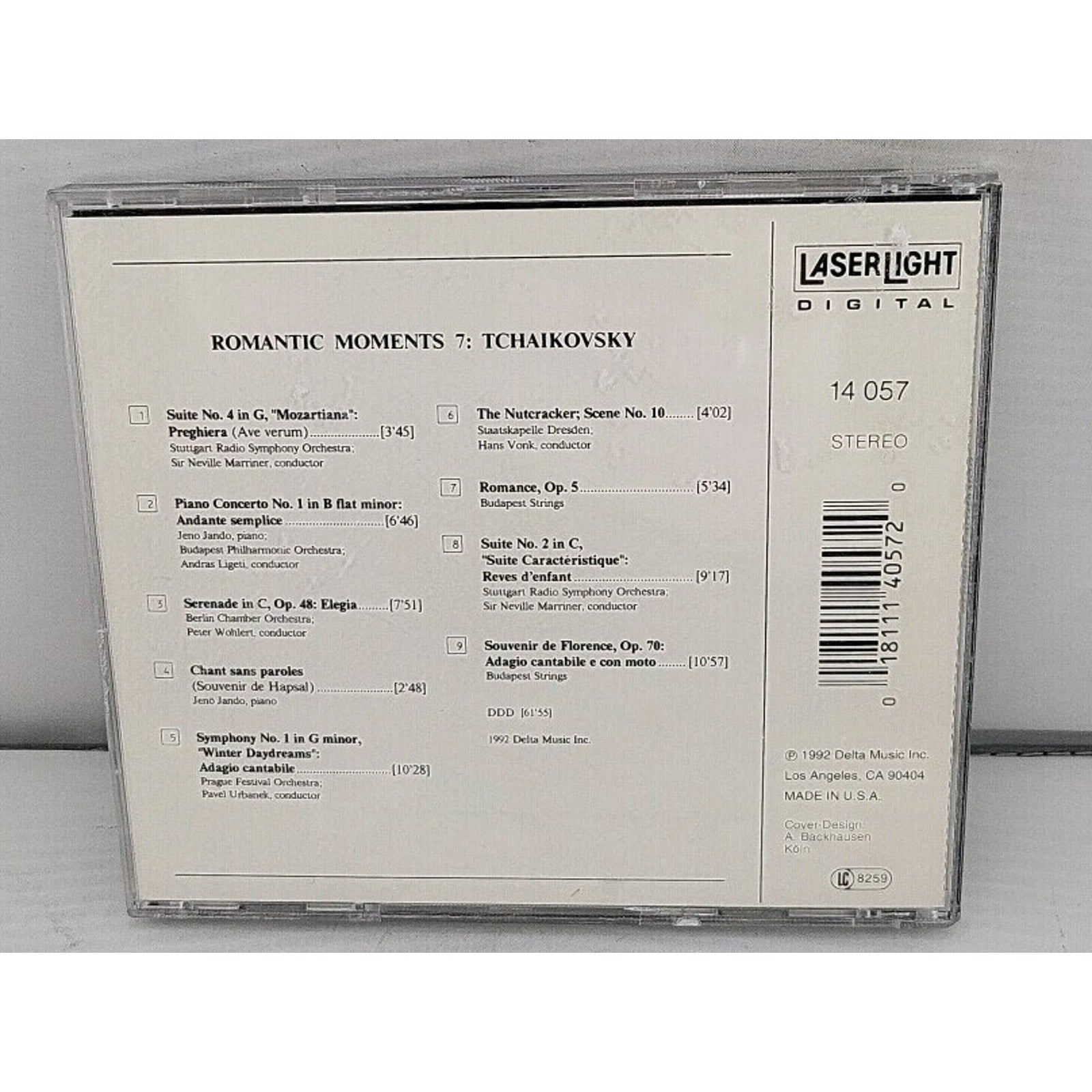 Vol. 7-Tchaikovsky by Tchaikovsky / Vonk / Marriner / Stuttgart Radio (CD, 1993)