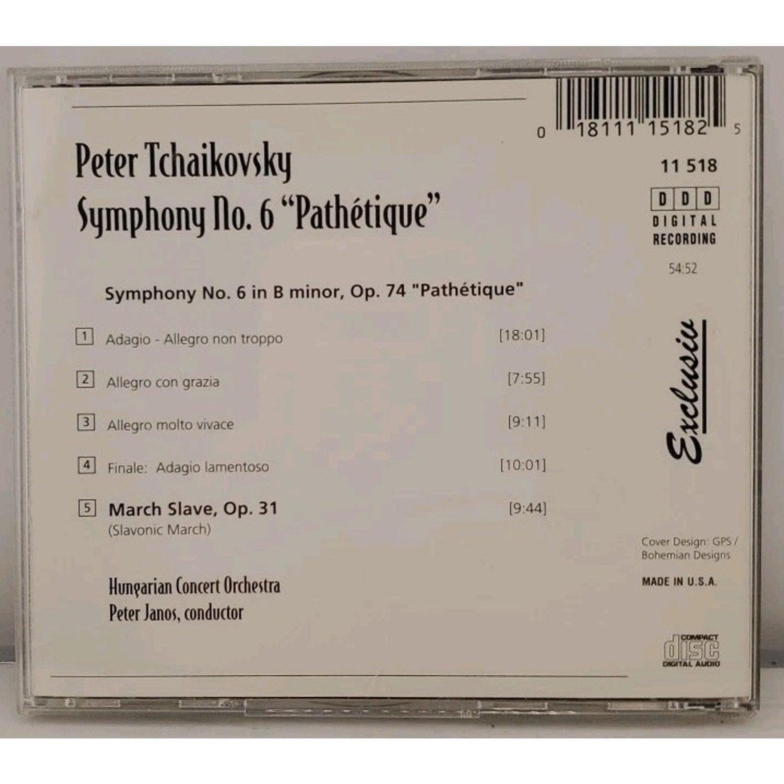 P.I. Tchaikovsky : Symphony 6/March Slave CD (1997)