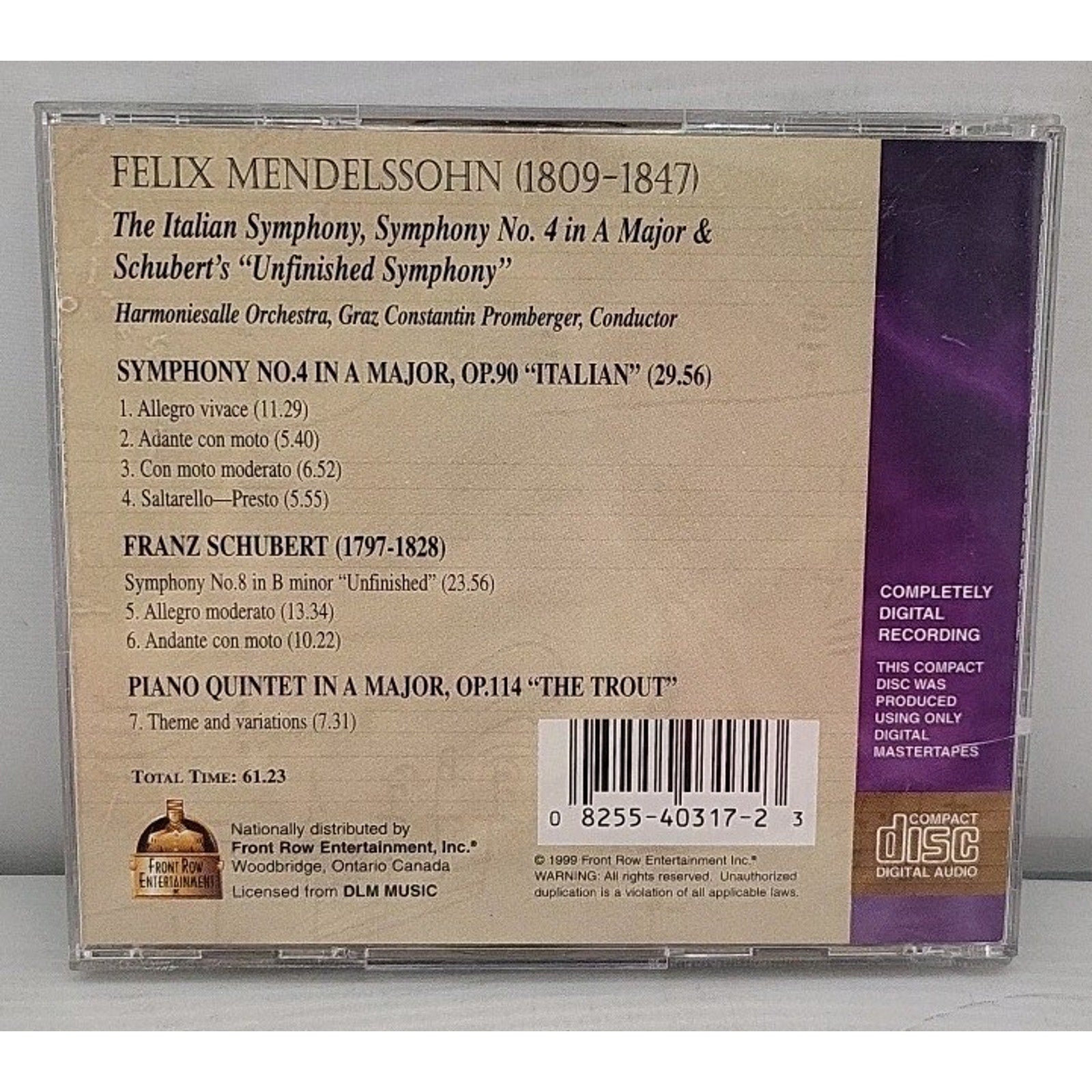 Millennium Classical Music Mendelssohn the Italian Symphony CD
