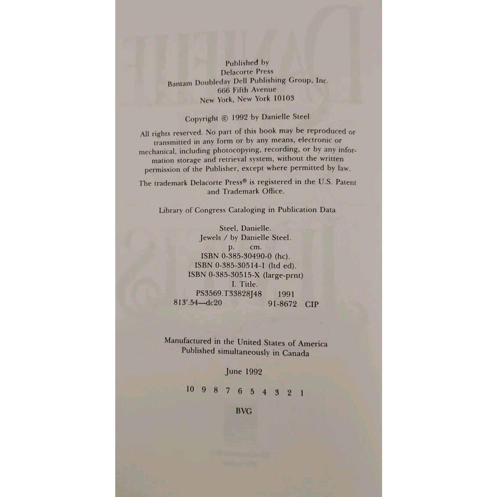 Jewels by Danielle Steel (1992, Hardcover)